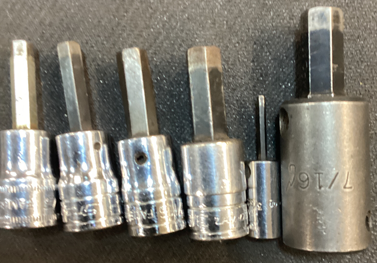 Snap On 5 piece Allen Hex Socket Set Fam6e, S6137, fa12a, fa10b, fa8a, Mac VP146