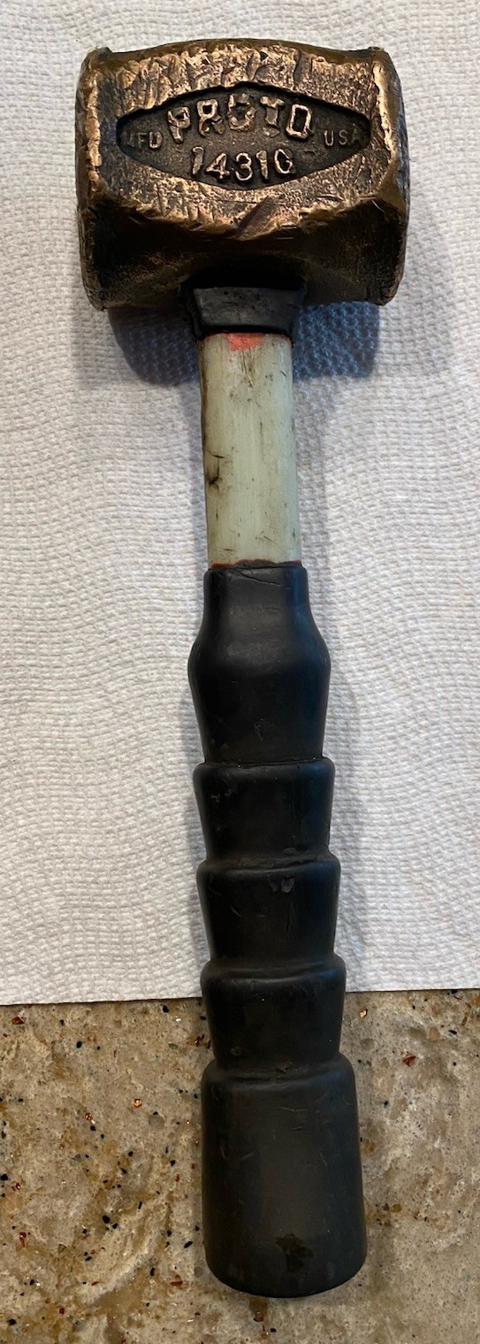 Proto 1431 Indianapolis 500 Brass Knockoff KO Non Sparking Sledge Hammer 3-3/4