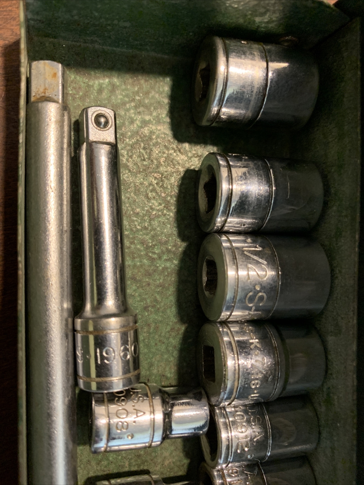 Sk Tools USA Socket Set SAE 1/4 Drive shallow deep ratchet extension service kit