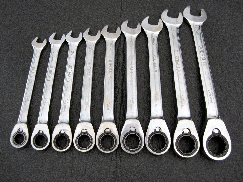 Blue-Point 9pc Metric Reversible Combination Ratcheting Wrench Set