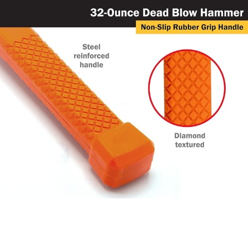 Titan 63032 32 oz. Dead Blow Hammer, Non-Marring Polyurethane Head, Textured
