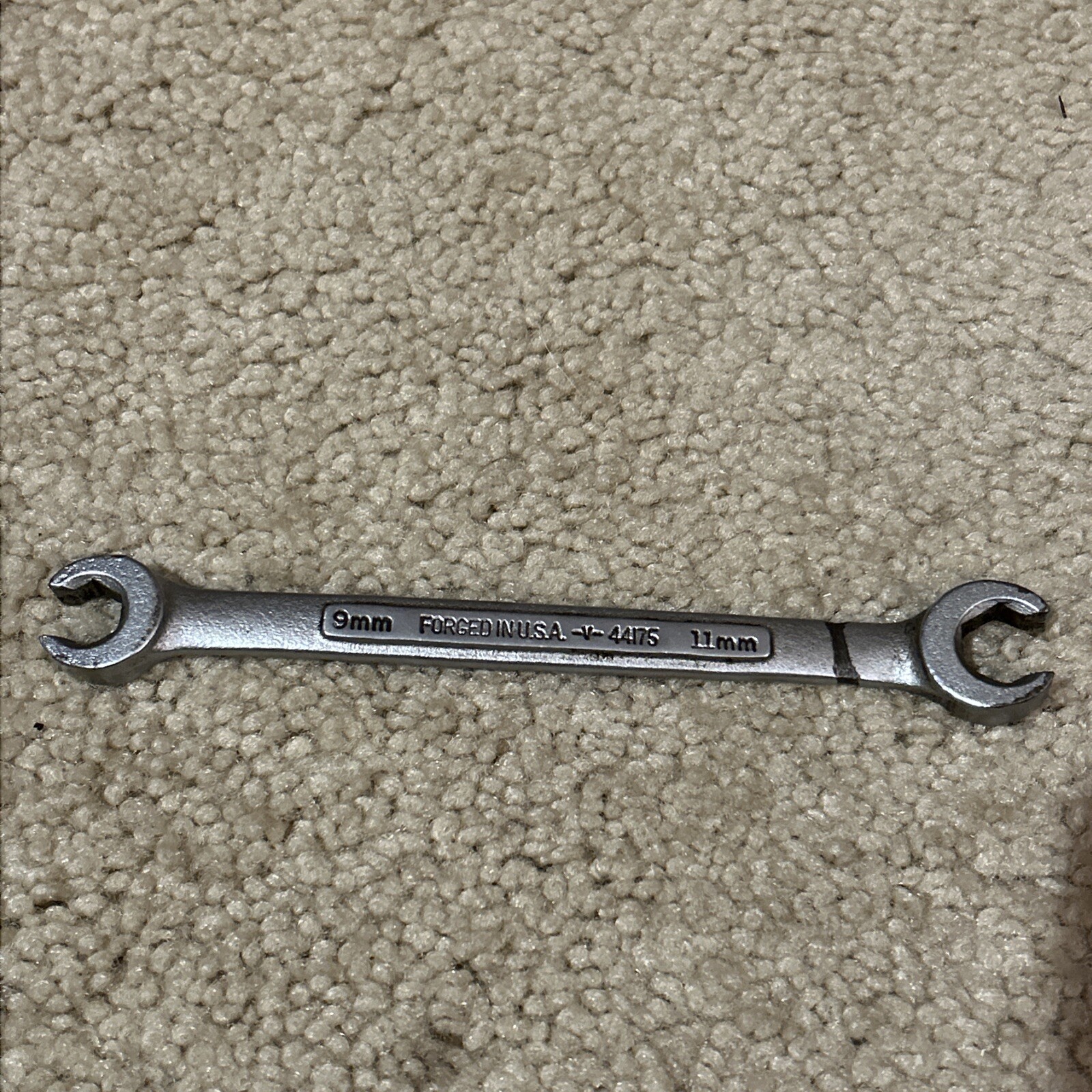 Vintage Craftsman 9mm x 11mm Flare Nut Wrench -V- 44175 USA Nice! USED