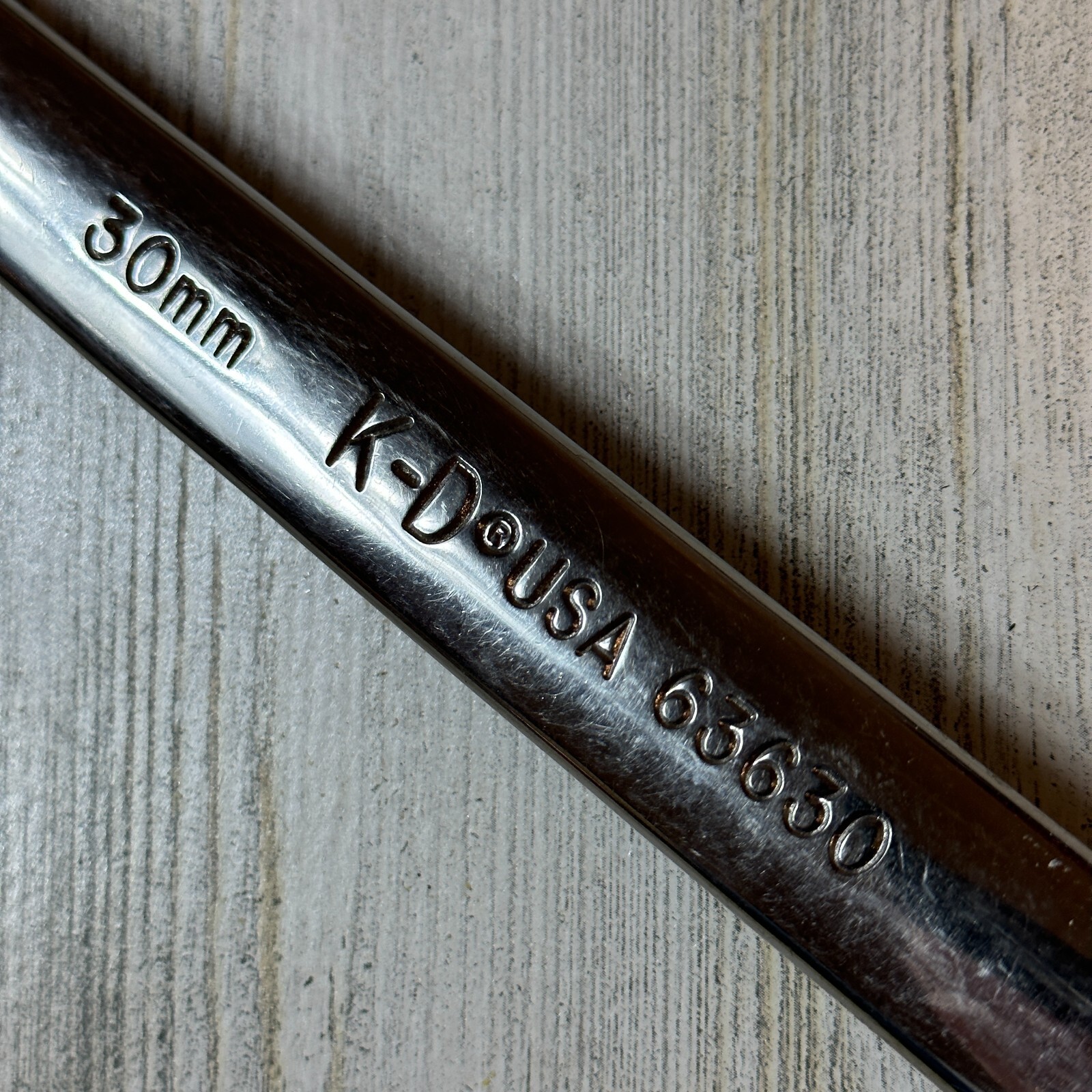 KD Tools USA 30mm Metric Combination Wrench 12 Point Full Polish 63630 Stamped