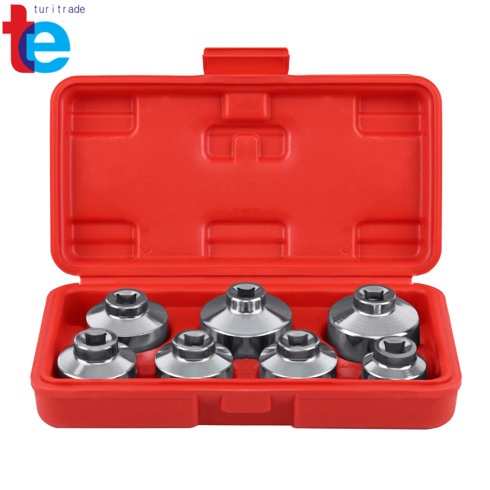 7-Piece Paper Cartridge Housing Oil Filter Cap Wrench Socket Set Tool Kit
