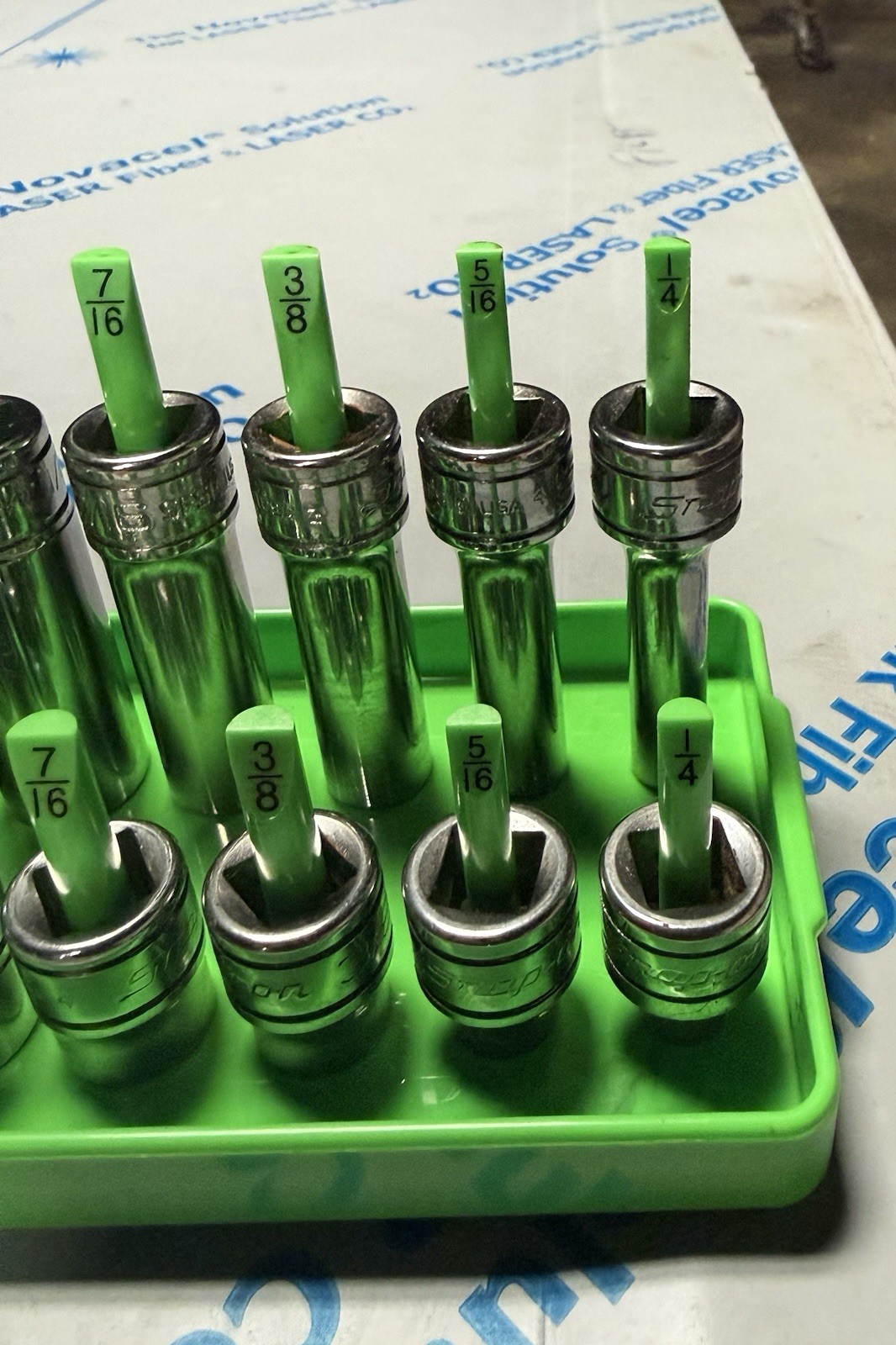 New Snap-on 3/8″ drive 1/4″ thru 7/8″ 22-pc 6-point Shallow Deep Socket 222SFFS
