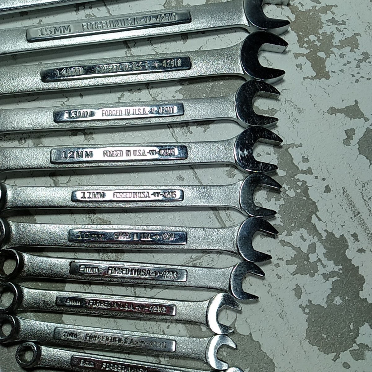 Vtg Craftsman USA VA Series 11 pcs Metric -VV- Combination Wrench Set 17-6 mm