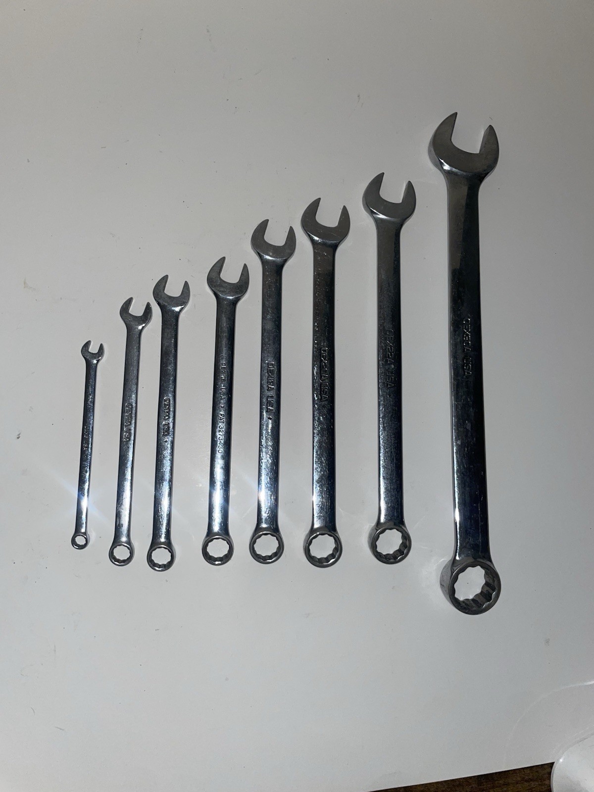 Snap-on 8 pc SAE Combination Wrenches 1/4” – 15-16″ OEX8-OEX30 Incomplete Set