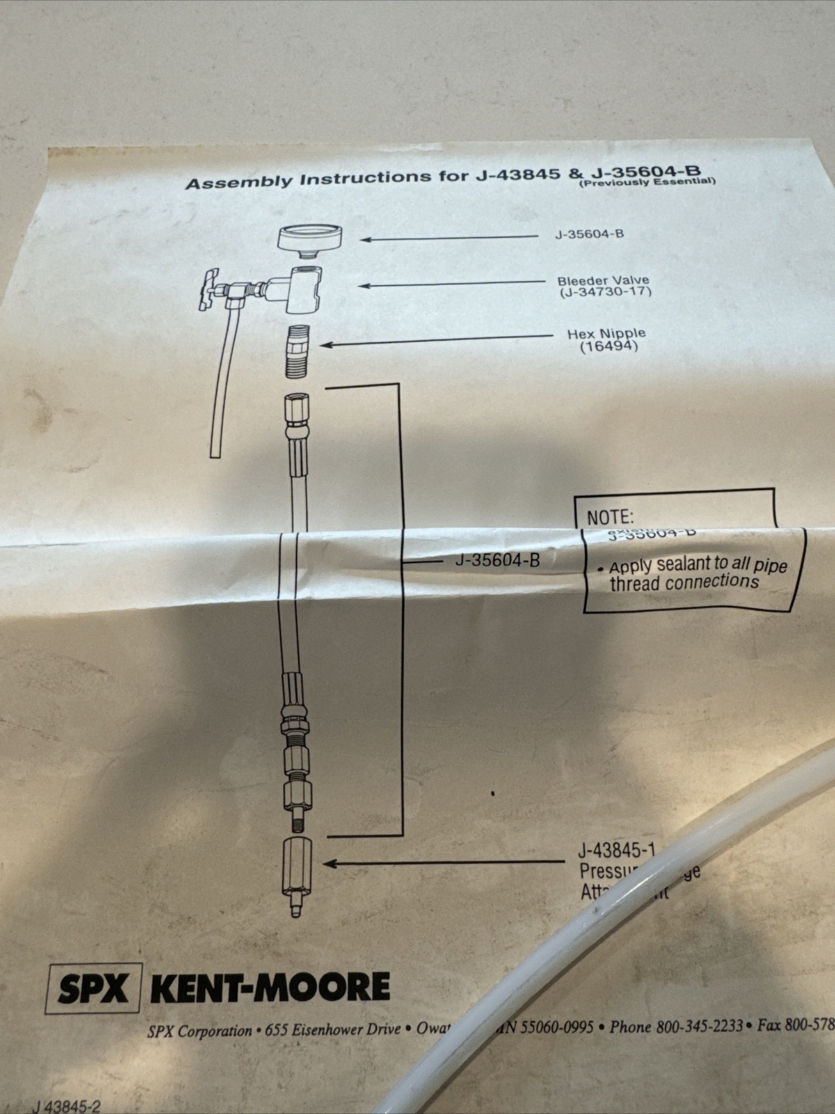 Kent Moore J-43845 ABS Brake Bleeder Adapter Tools GM J-34730-17