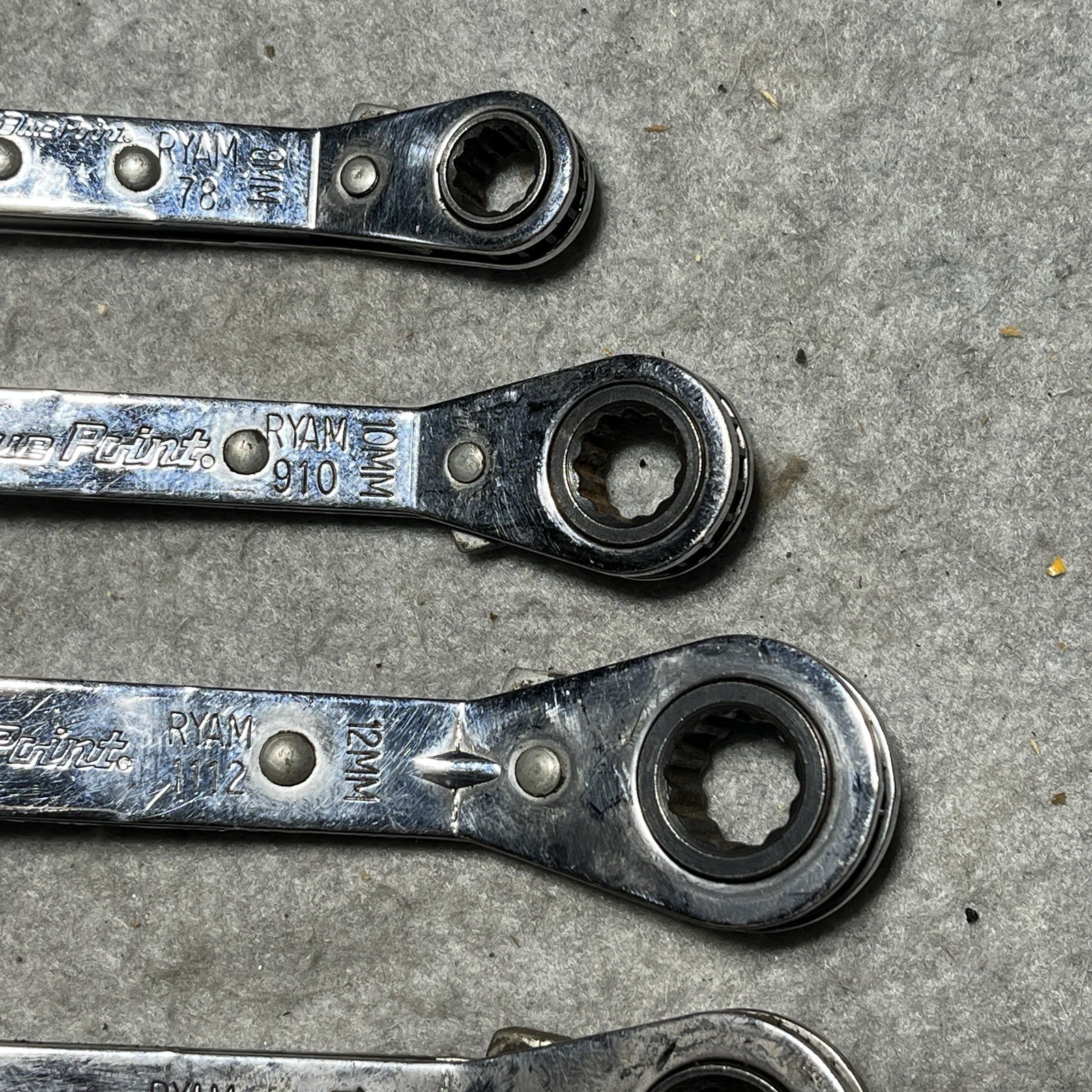 Blue Point by Snap-on Metric Offset Ratcheting Box Wrench 5 pc Set RYAM78 7-17mm