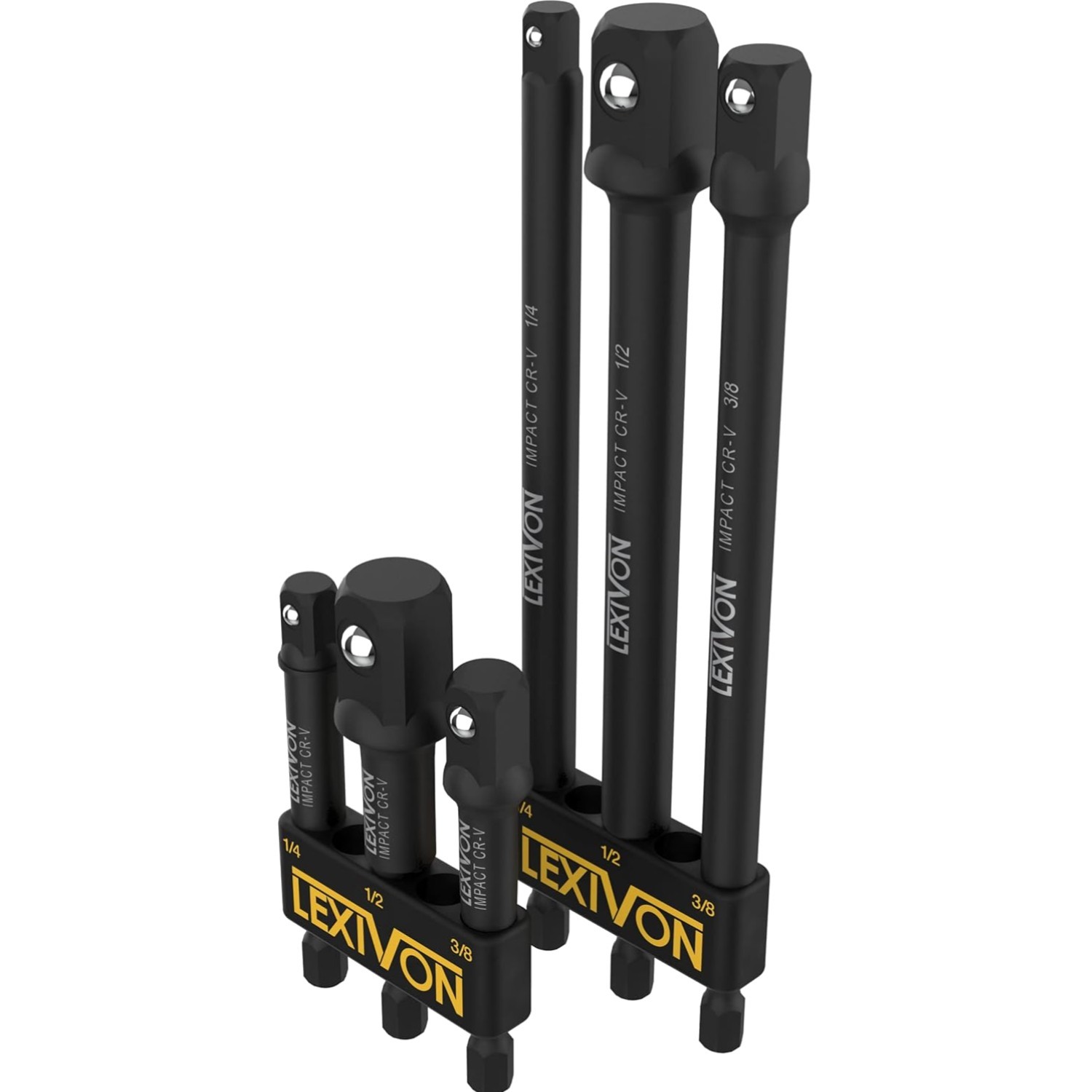 Piece Socket Adapter Set – 1/4″, 3/8″, 1/2″ Drive Extensions