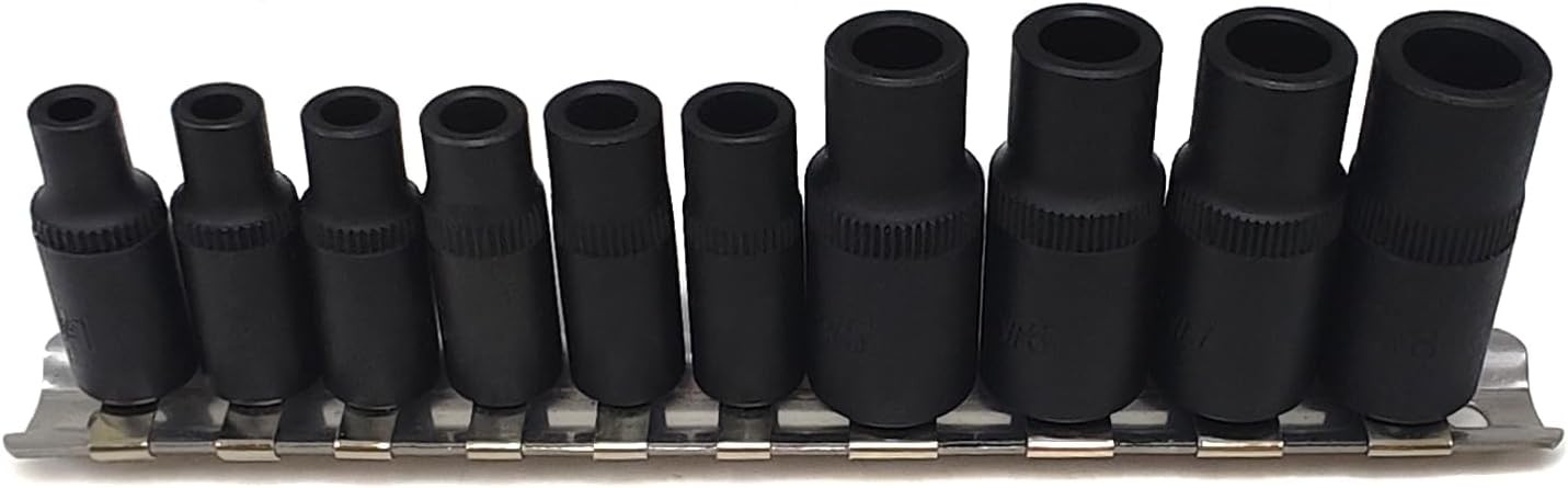 10Pcs Tap Socket Wrench Set (Magnetic), 1/4” & 3/8” Drive External Onesize