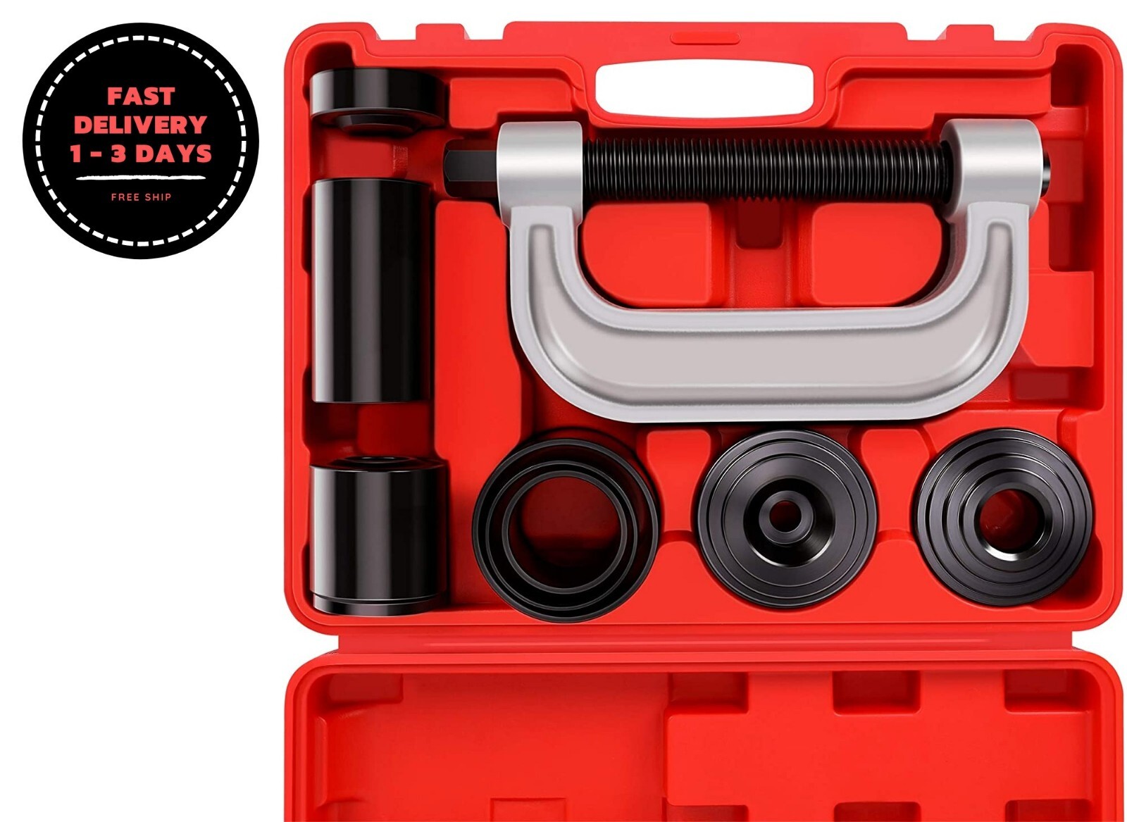 Set prensa para extractor de rotulas sacar quitar kit herramienta camion auto.