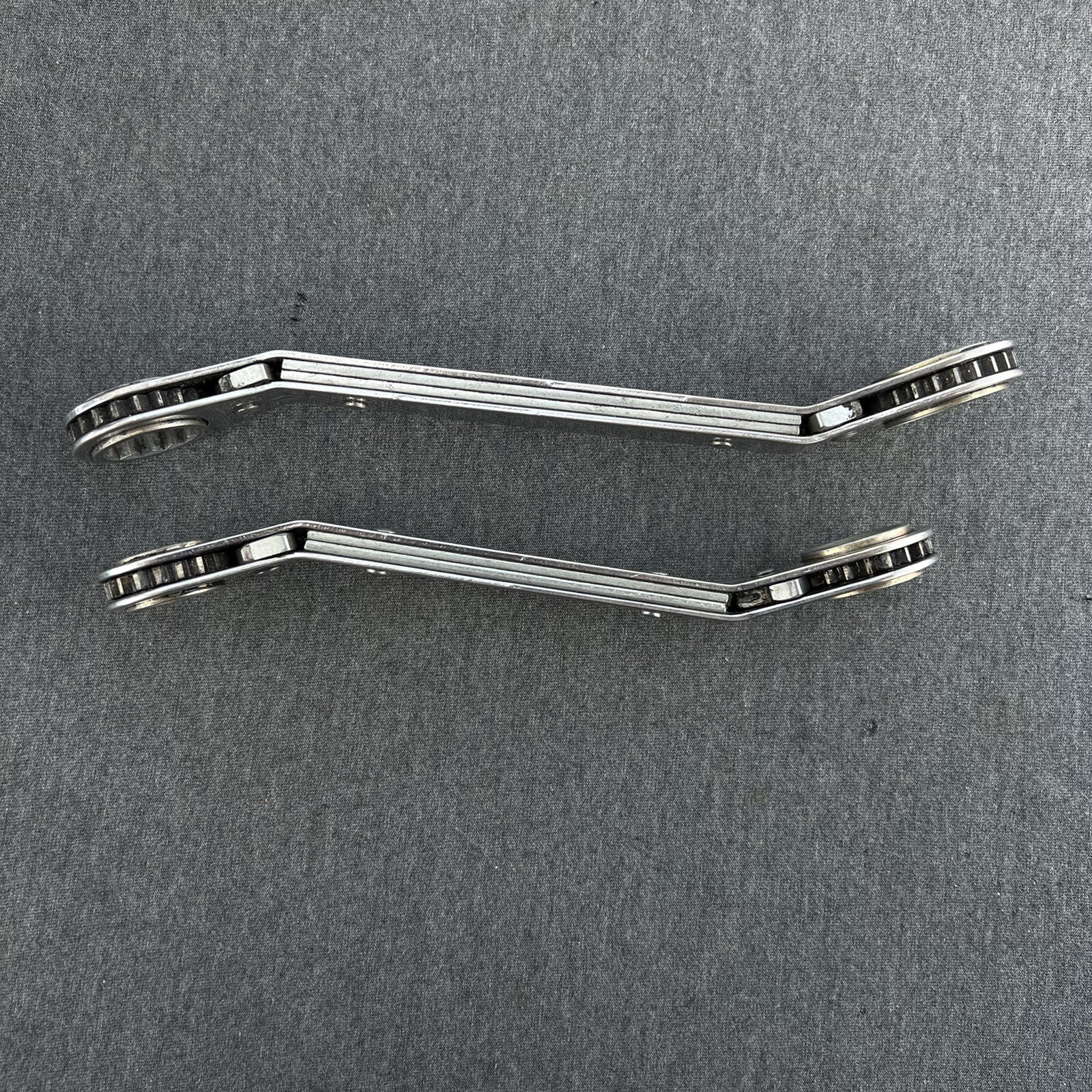 Kastar 2pc Metric Offset Ratcheting Wrenches 15mm x 17mm & 19mm x 21MM 6pt USA
