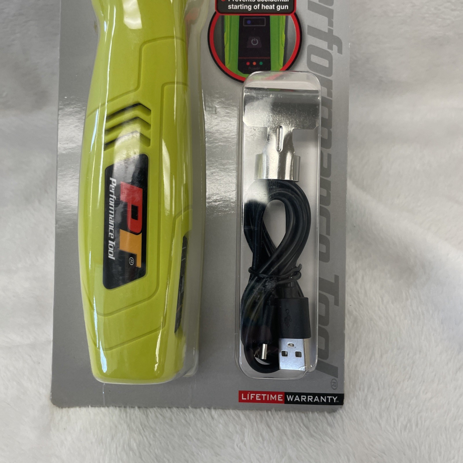 New Performance Tool Rechargeable Mini Heat Gun 600 Degree Temp w/Shield #W2082