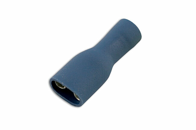 Connect 30173 Female Fully Ins. Push-On 6.3mm Blue Pack 100