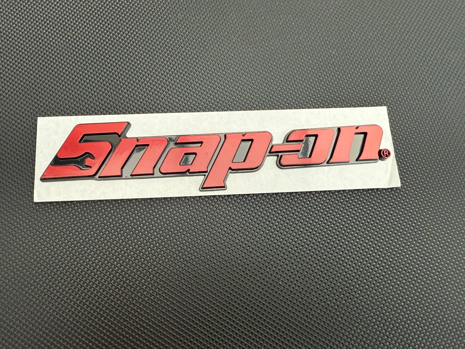 New Snap On LOGO 8” RED METAL Toolbox Roll Cab Badge Logo Emblem Sticker Decal