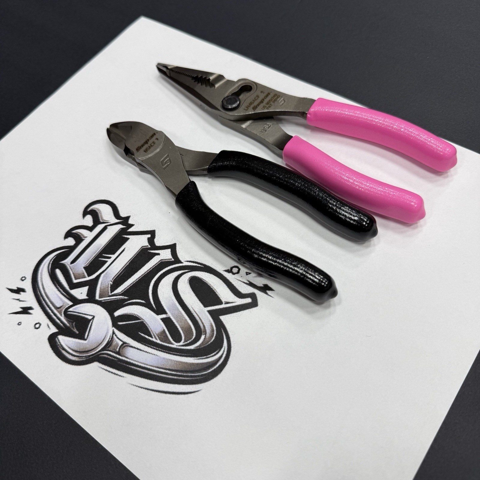 Snap-on Tools USA NEW 2pc HOT PINK & BLACK Assorted Pliers Set LN46ACF 86ACF