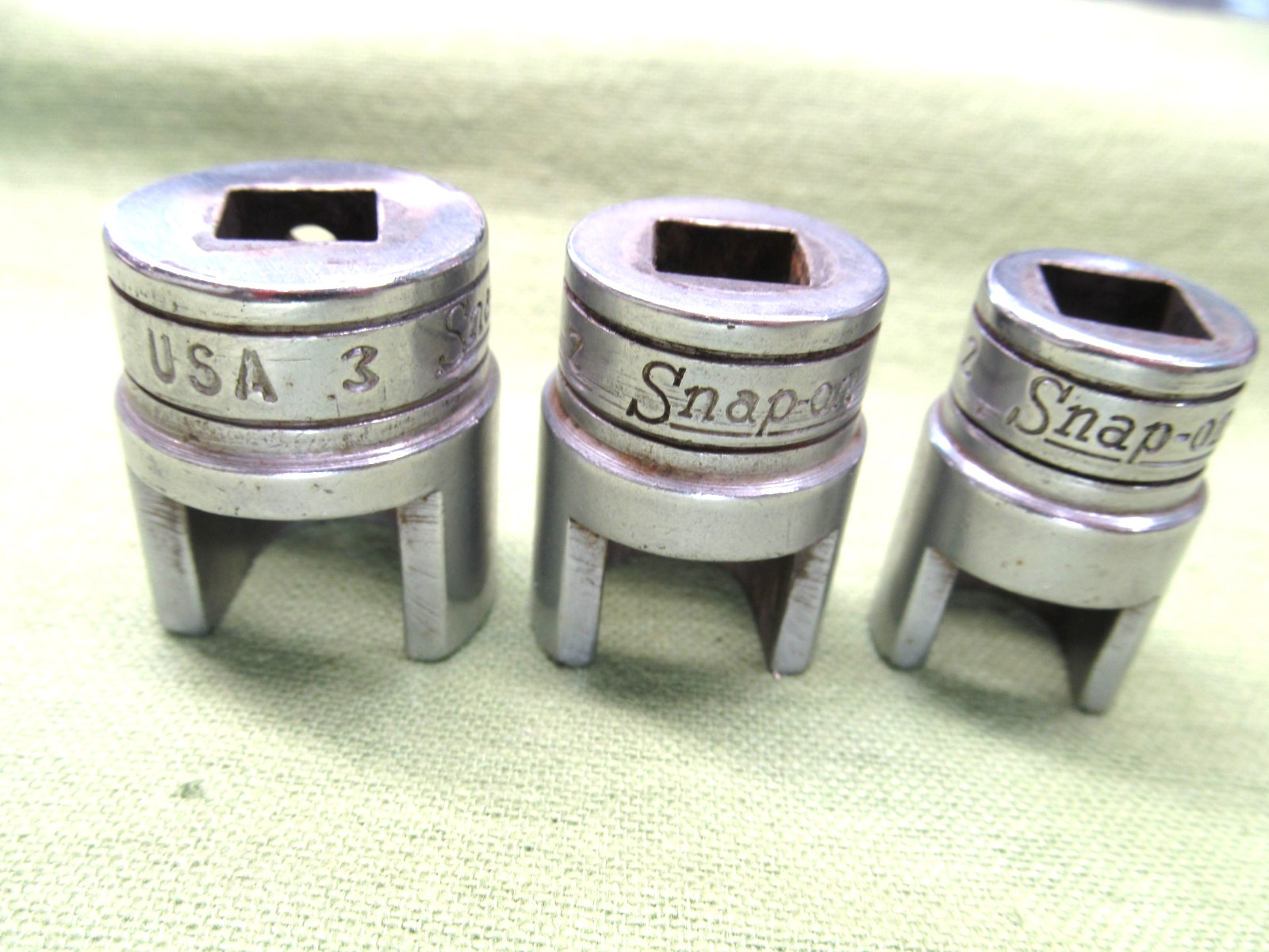 Set of 3 Snap-on Weatherhead Sockets – 3/8″dr. – pn’s FD-10, FD-8, FD-6 – USA