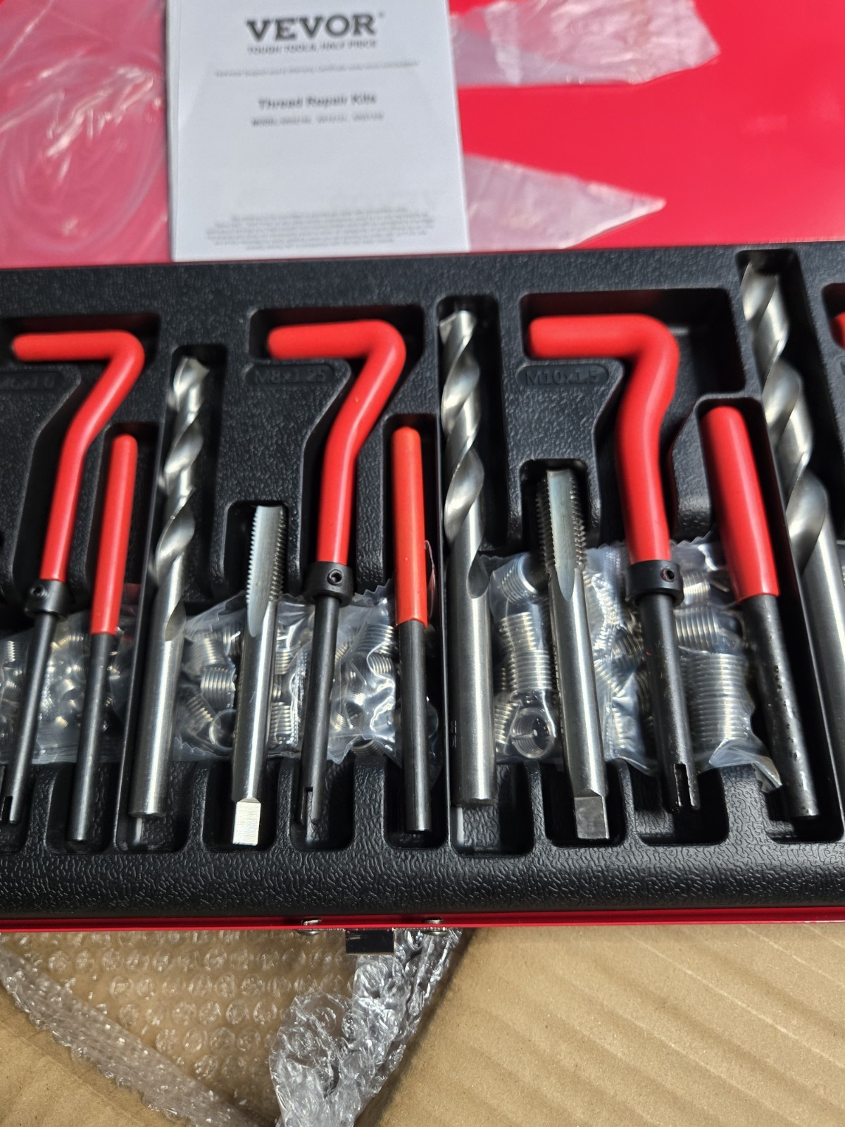VEVOR Thread Repair Kit – 166Piece Metric HSS Drill Helicoil 166PCS