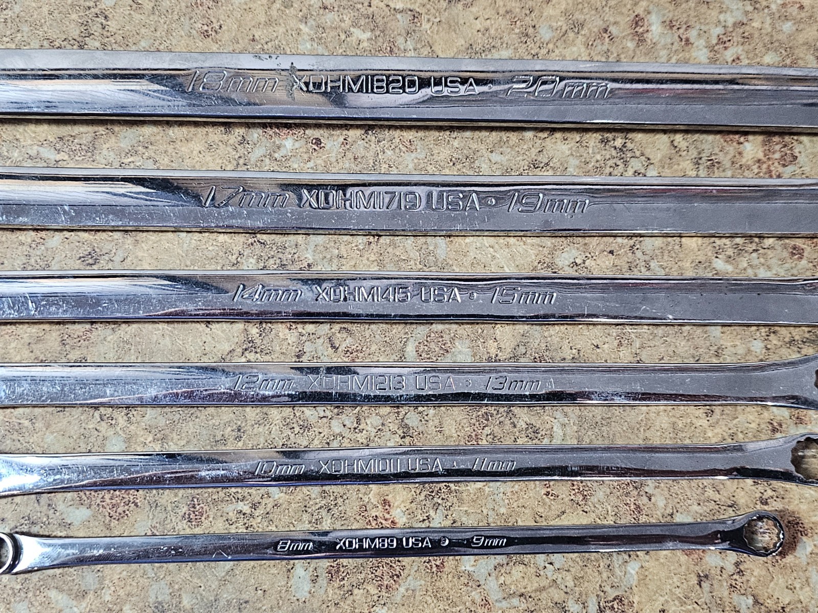 Snap On Tools Metric Long Box Wrench Set 0° Offset 10-20mm 6pcs XDHFM606 USA