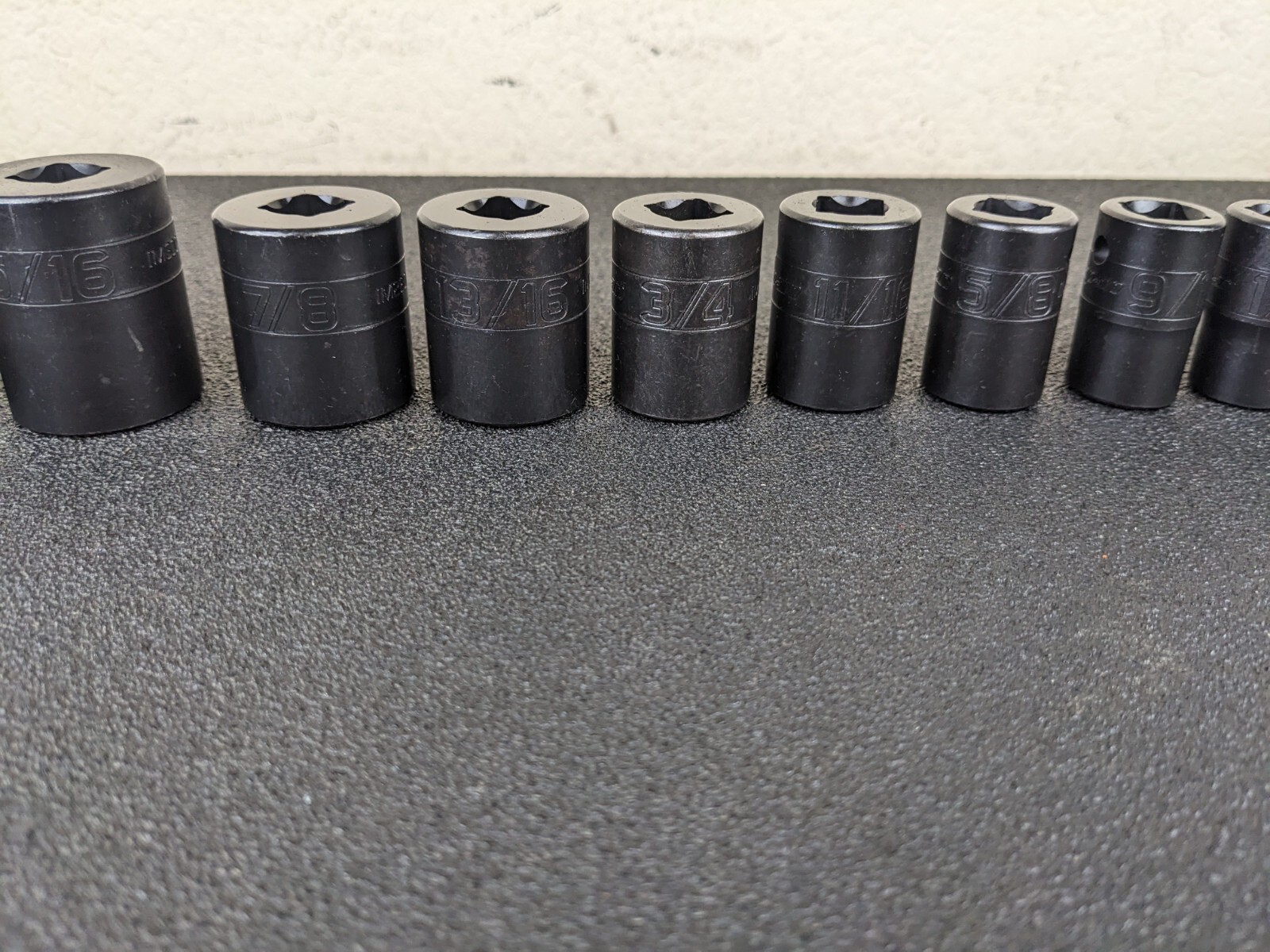 #bh828 Snap On Tools NEW SAE Shallow Impact Socket Set 7/16″ to 1-1/8″