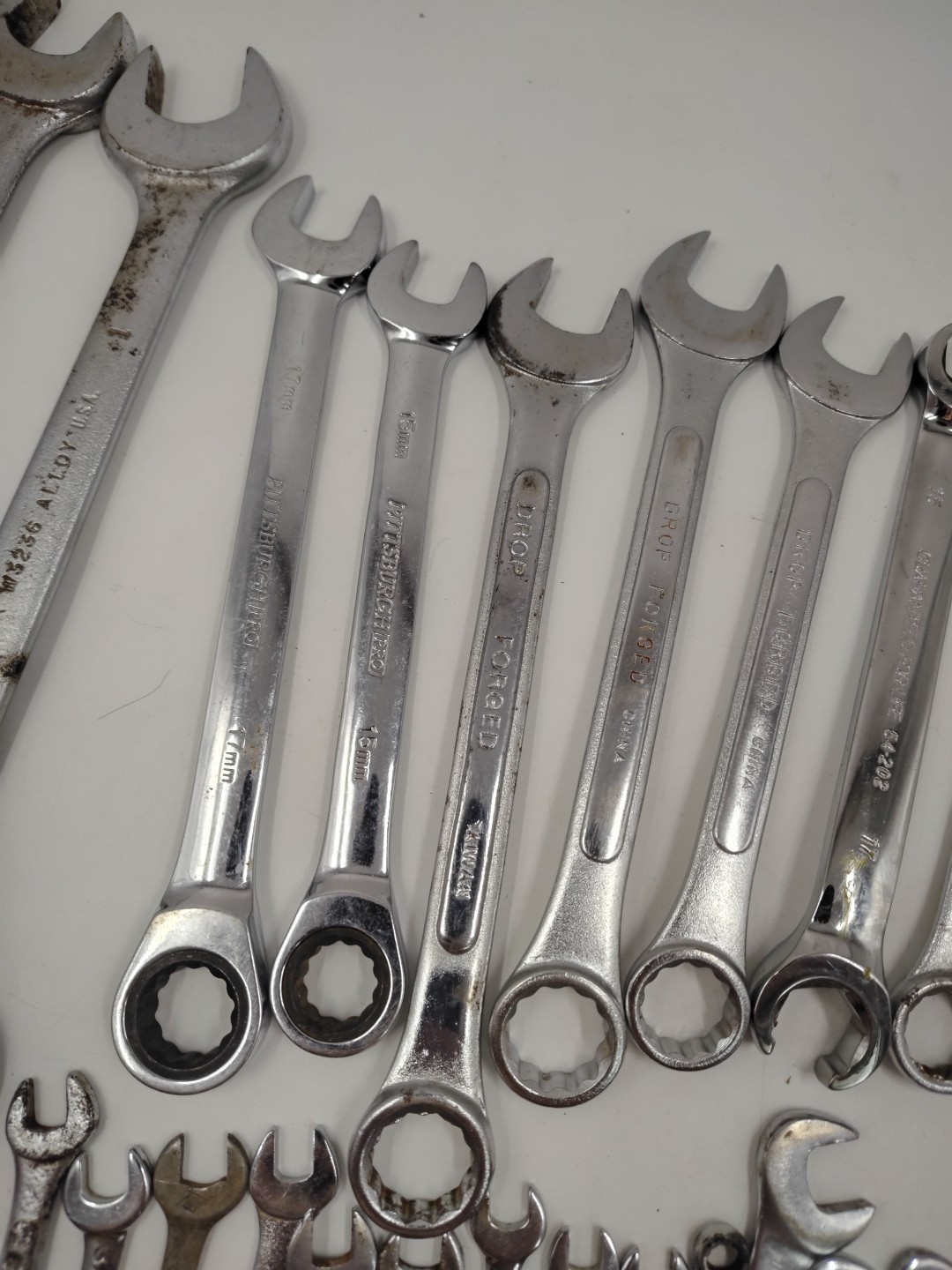 Lot of 68 SAE & Metric Combination Wrenches Craftsman Duralast + Keter Tool Box