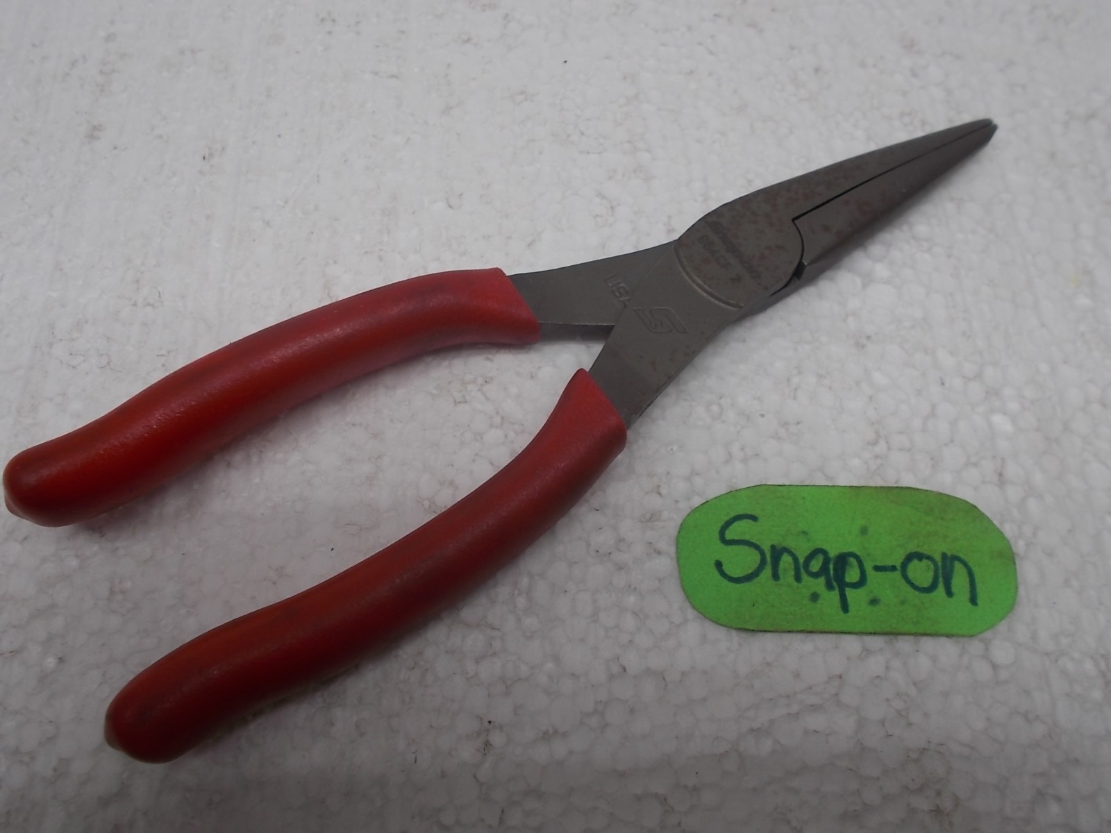 Snap-on tools USA Comfort Grip Needle Nose Pliers RED Handle 96ACF Nice!