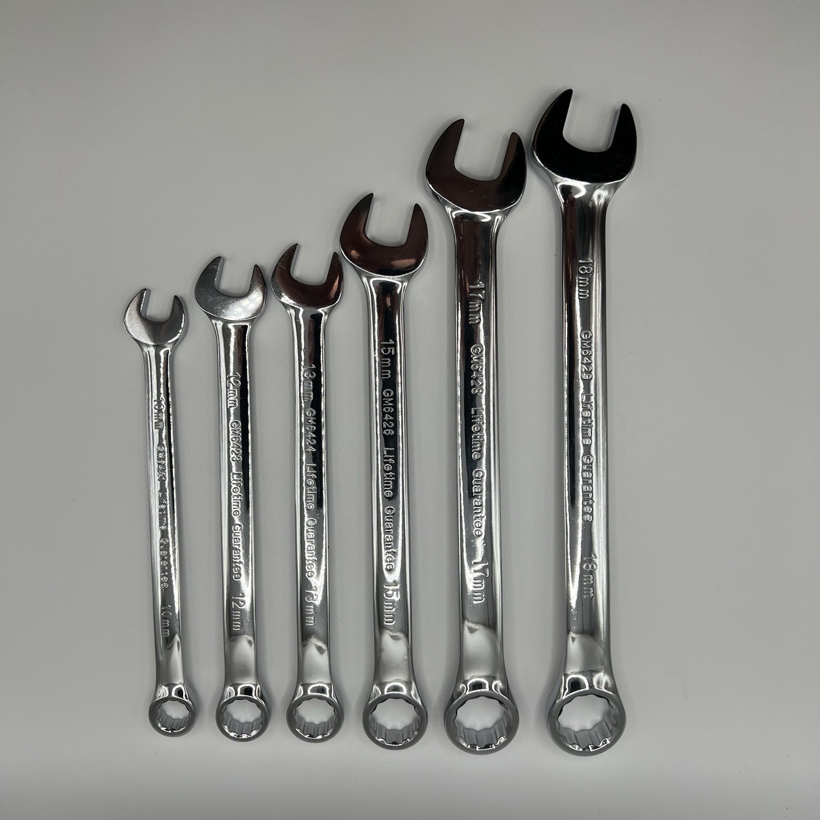 Power Torque 6pc Metric Combination Wrench 12Pt 10, 12, 13, 15, 17, 18mm NOS