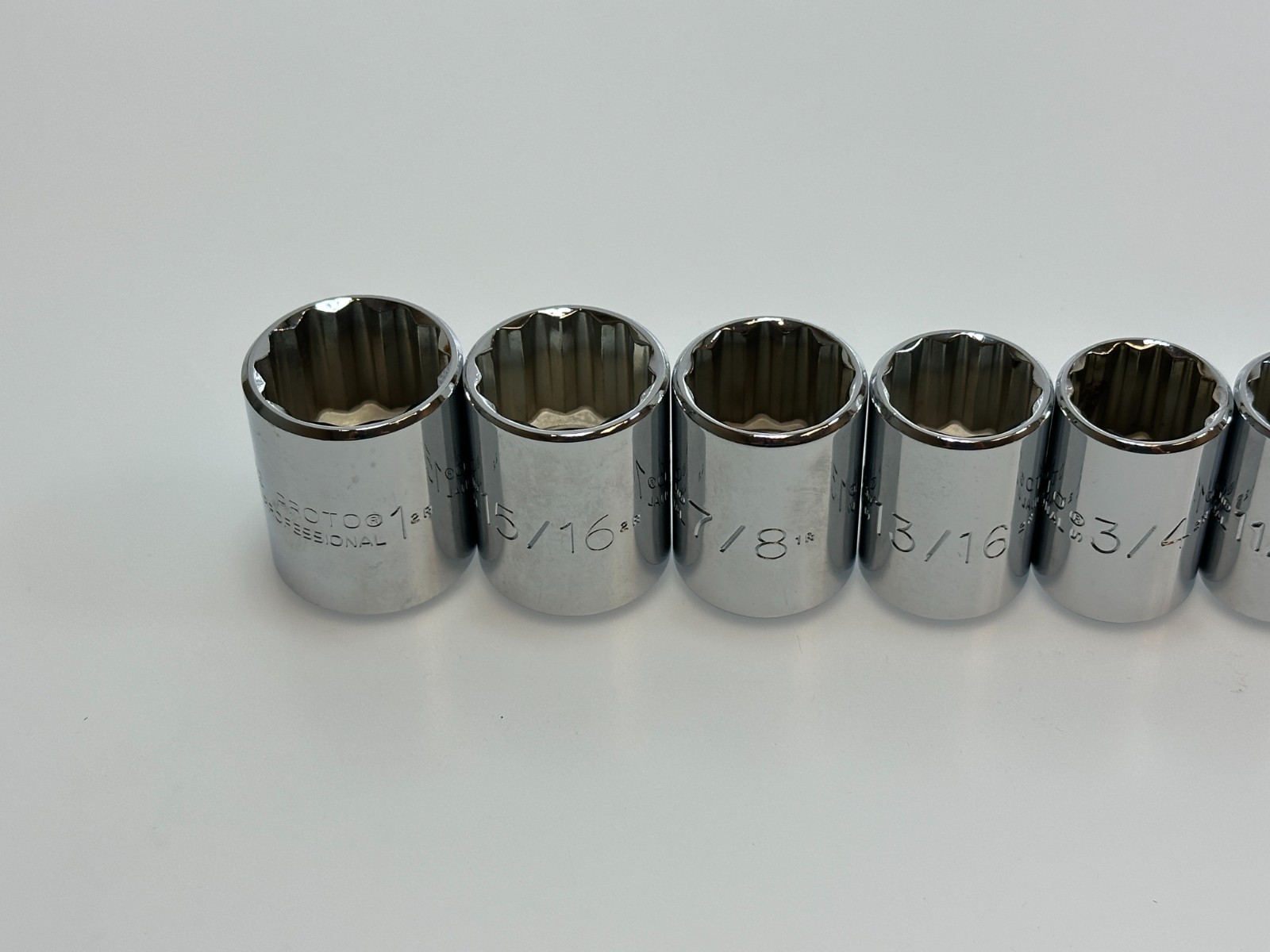 🇺🇸 NEW Proto Tools USA 10pc 1/2” Drive SAE 7/16- 1” Chrome Socket Set 12 Point