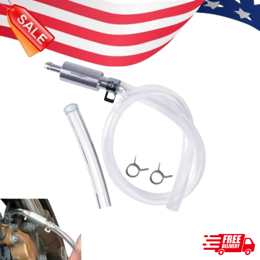 Brake Bleeder Hose, One Way Check Valve Tube Bleeding Tool Kit Silver US