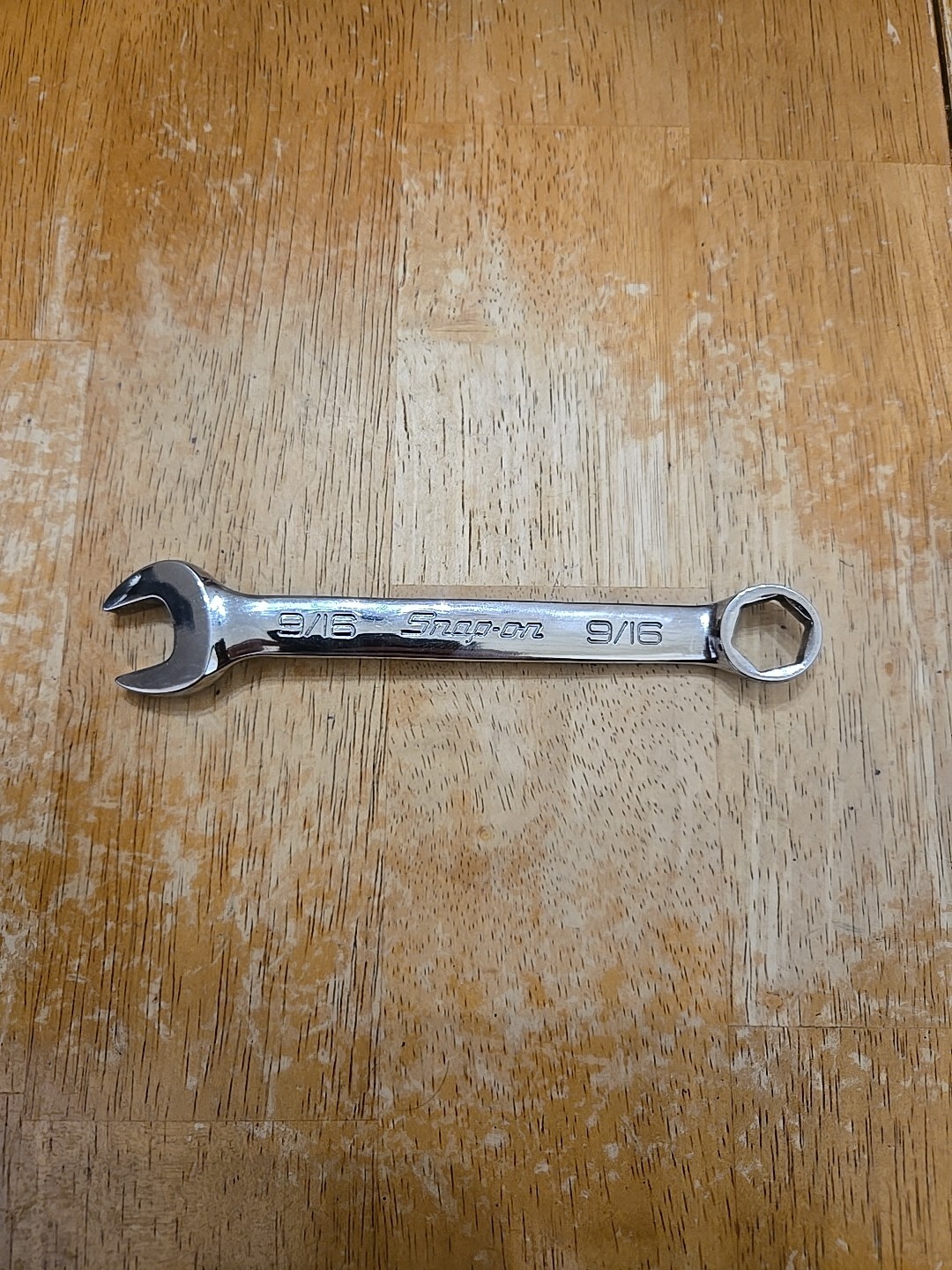 Snap On 9/16″ 6PT Chrome Angle Head Short Combination Wrench OXA180B