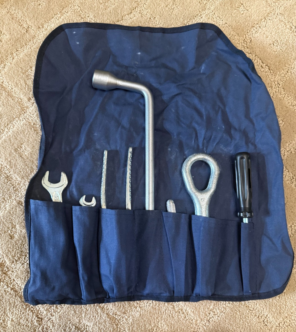 Mercedes Tool Kit in Blue roll; tools in nice shape; from 2000 E430