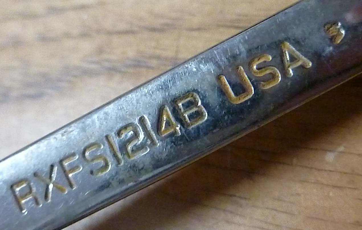 Snap-on Tools 3/8″ x 7/16″ Double Flare Nut Wrench 6 Point RXFS1214B USA