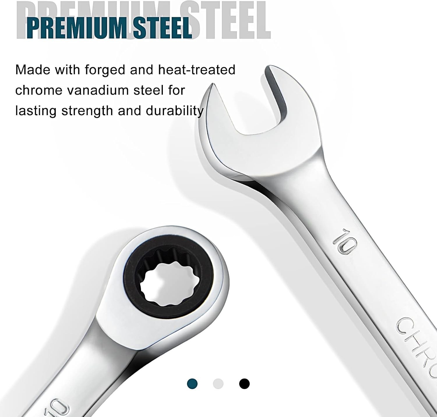 SORAKO Ratcheting Combination Wrench Industrial Grade Cr-V Steel Gear (A-10mm Me