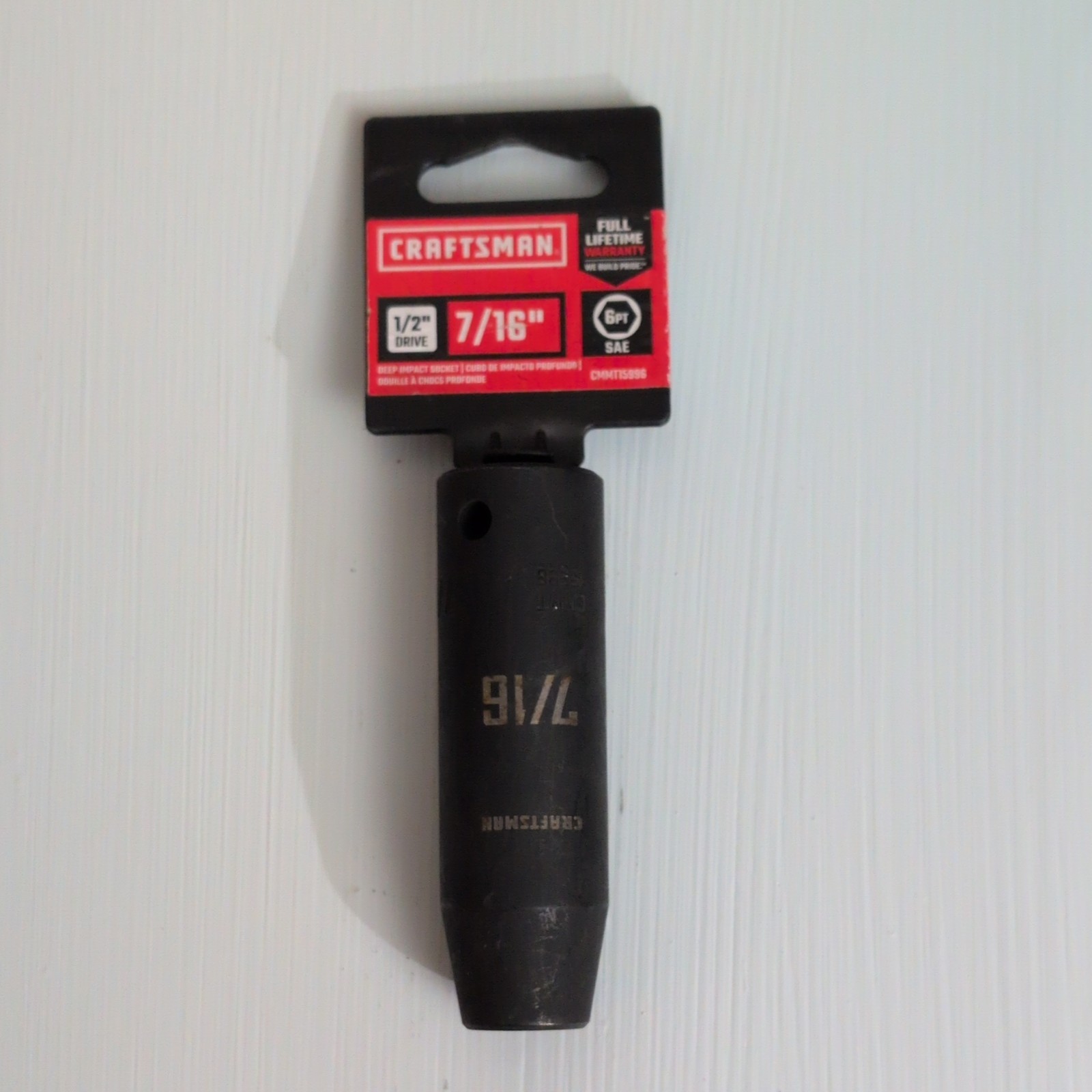 Craftsman 7/16″in x 1/2″in Drive 6 Point, Deep Impact Socket, (CMMT15996) New