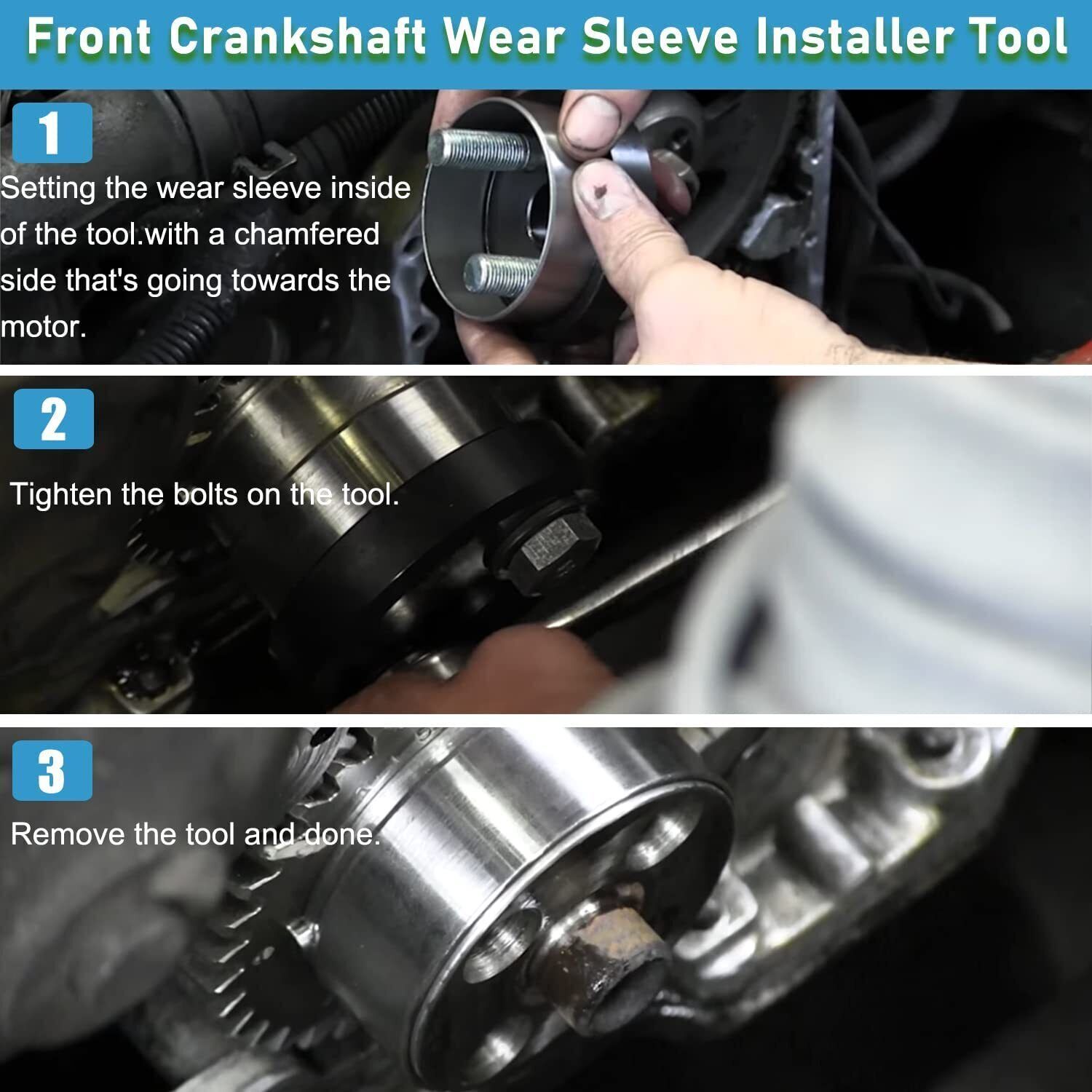 Front Cover Crankshaft Seal & Wear Sleeve Installer Tool For Cummins 3.9 5.9 6.7