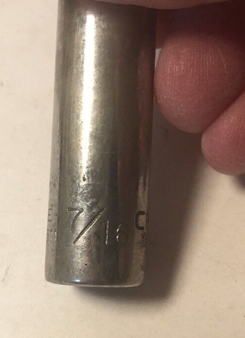 2 Craftsman Deep Well Sockets 1/2″ & 7/16″ 3/8″ Drive 12 Pt 43311 43312 EE Vtg