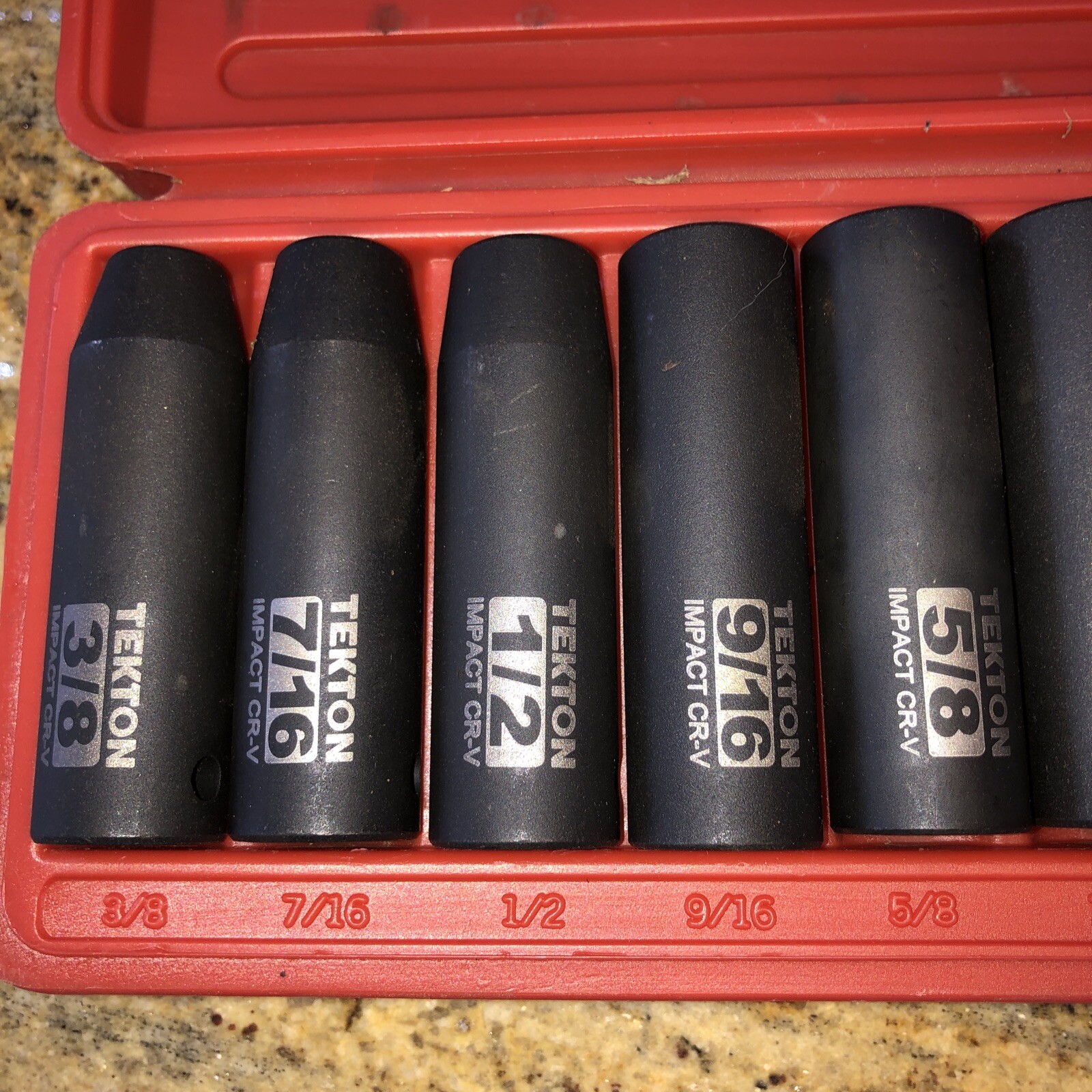14 Pc Piece 1/2 Inch Drive Deep Impact Socket Set 6 Point 3/8” to1-1/4” Standard
