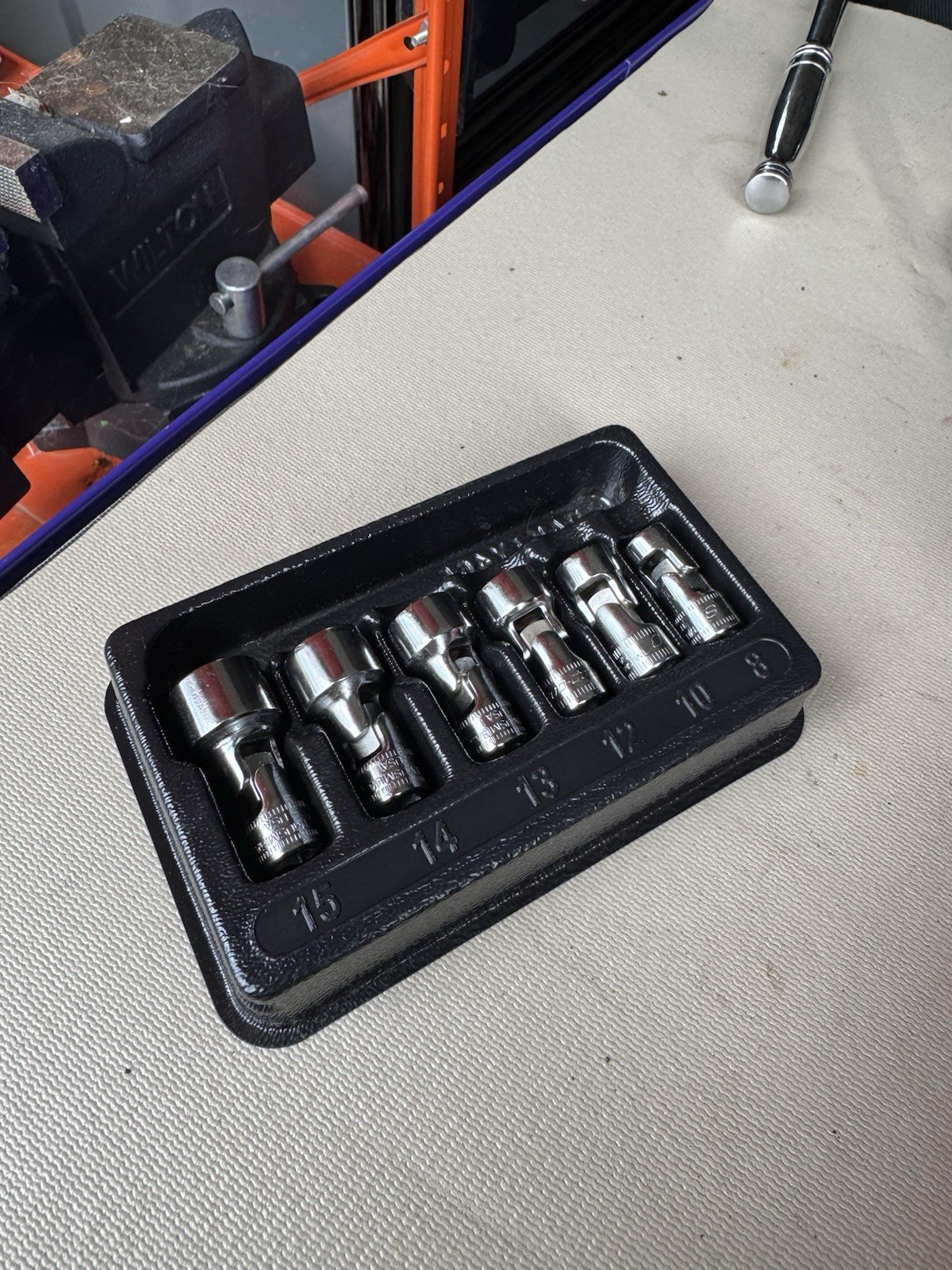 Pristine Snap-On 6 pc Metric 1/4″ Drive 6-point Universal / Swivel Socket Set