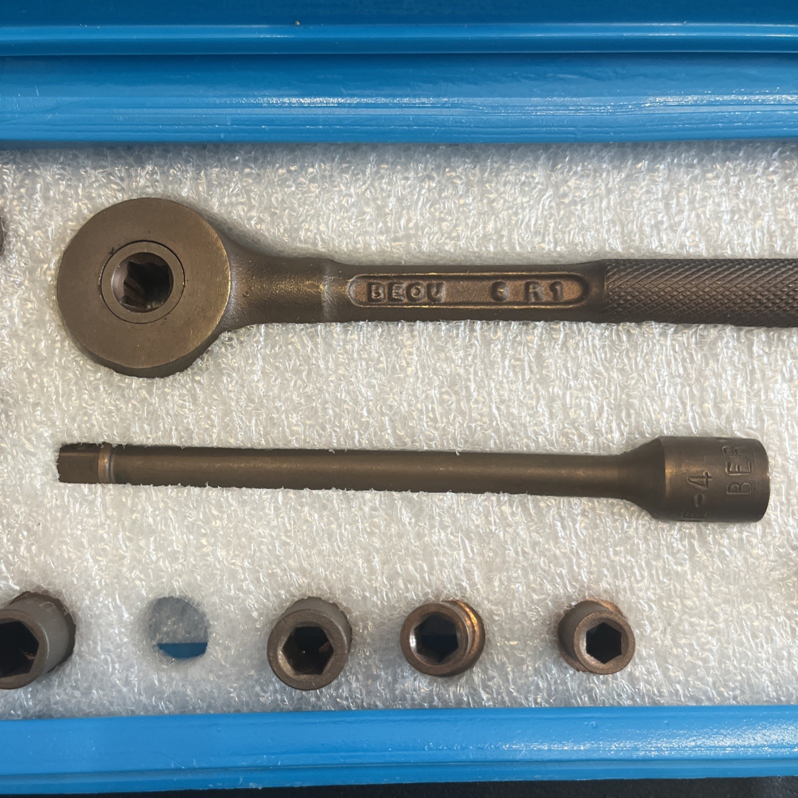 Berylco 10-Pc 1/4” Drive Beryllium Copper Non-Sparking Socket Set 3/16–7/16
