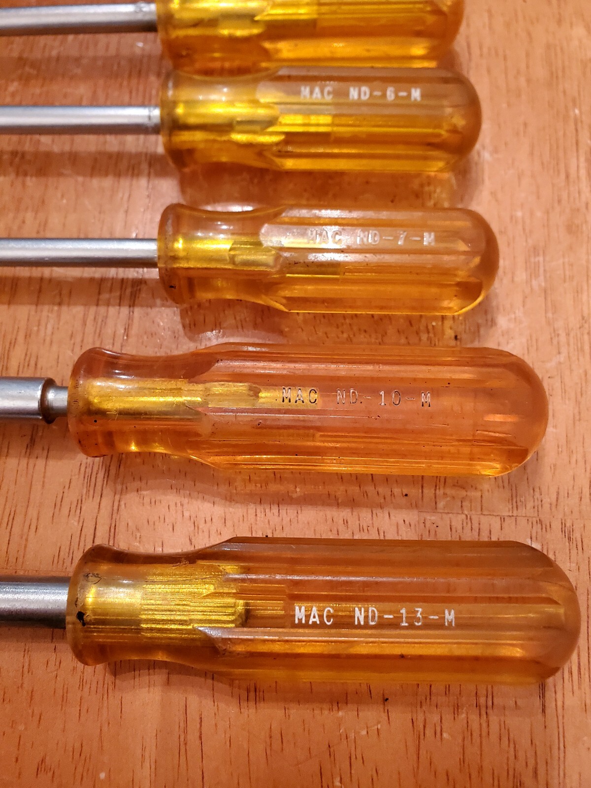 Mac Tools Vintage 4MM 5.5MM 6MM 7MM 10MM 13MM Nut Drivers Lot Of 6