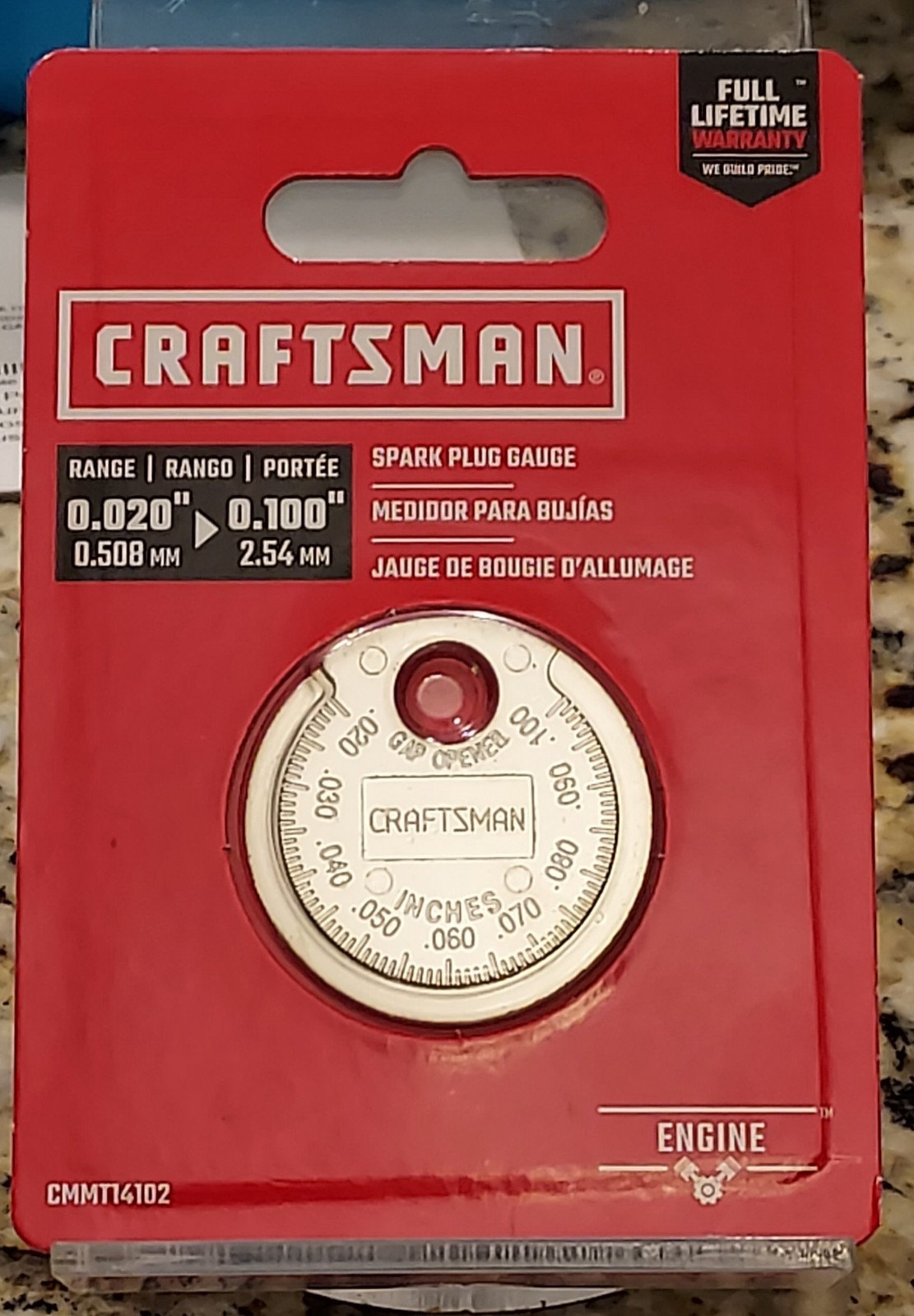 Craftsman Spark Plug Gauge Range 0.020”-0.100” CMMT14102 NEW