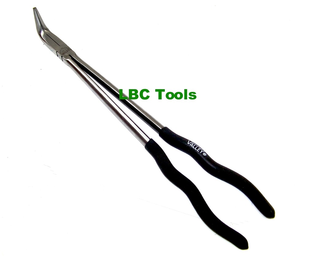 16″ LONG NOSE PLIERS LONG REACH BENT NOSE PLIERS 90 DEGREE CR-V FOAM GRIPS TOOLS