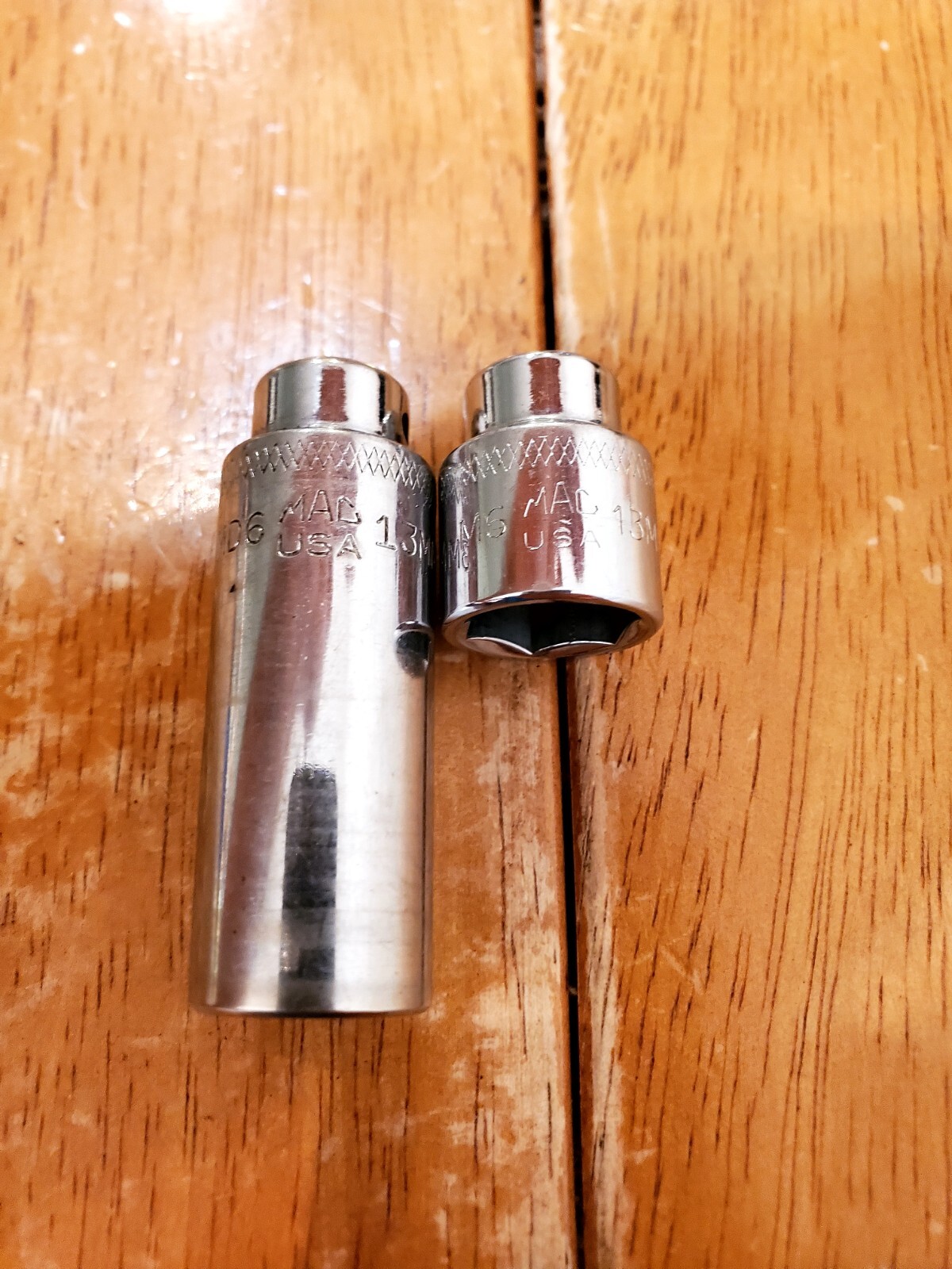 Mac Tools 1/4 Drive 13MM 6PT Shallow Deep Sockets Lot Of 2
