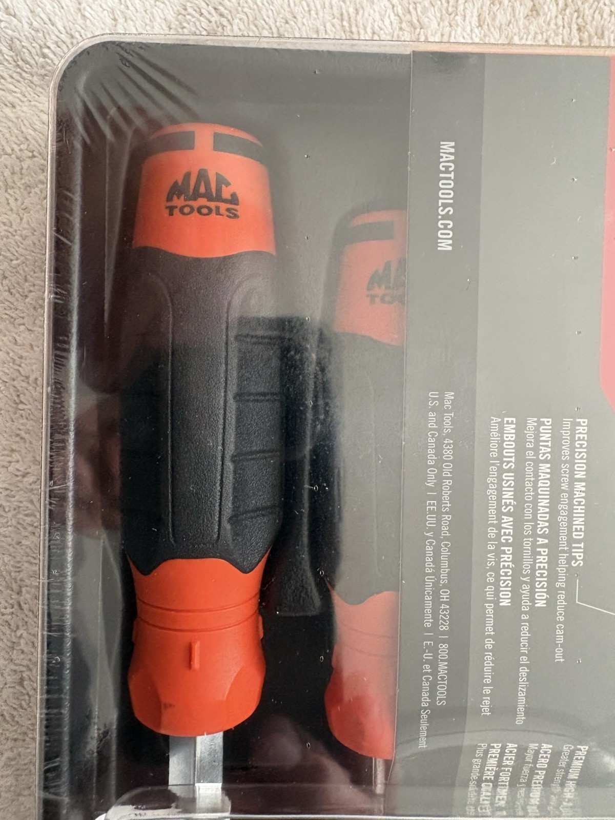 Mac Tools 6 Pc. Mac Grip Combo Screwdriver Set w/Plastic Storage Tray (Orange)