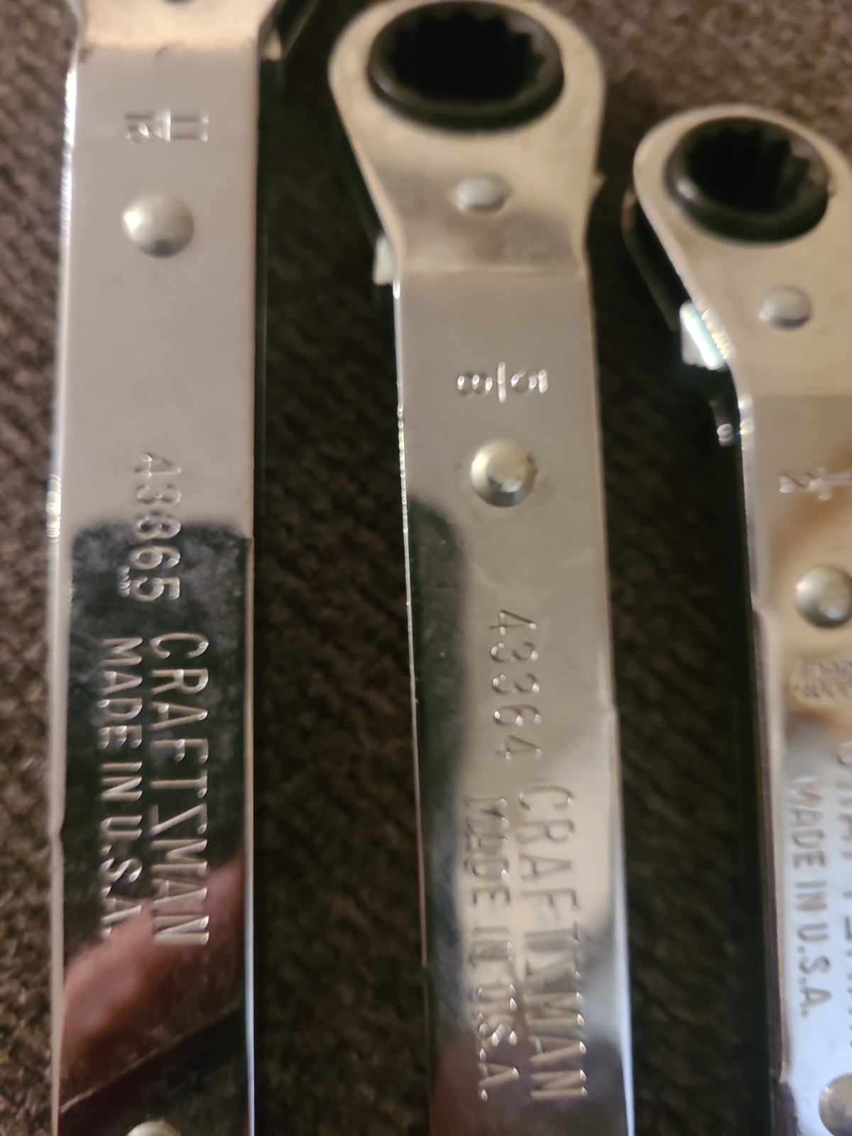 Craftsman SEA Offset Double End Ratcheting Wrench Set 5 Piece 1/4″ thru 7/8″ USA