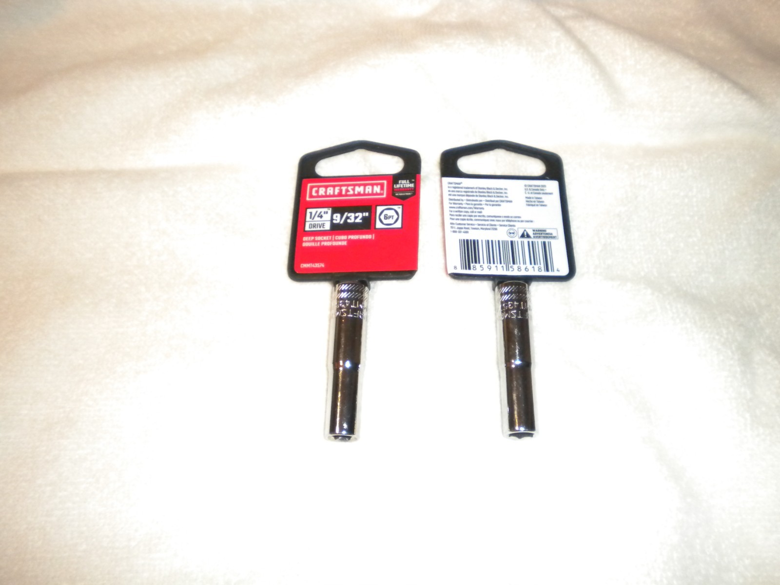 2~CRAFTSMAN 1/4″ DRIVE 6 POINT 9/32″ SOCKET NEW
