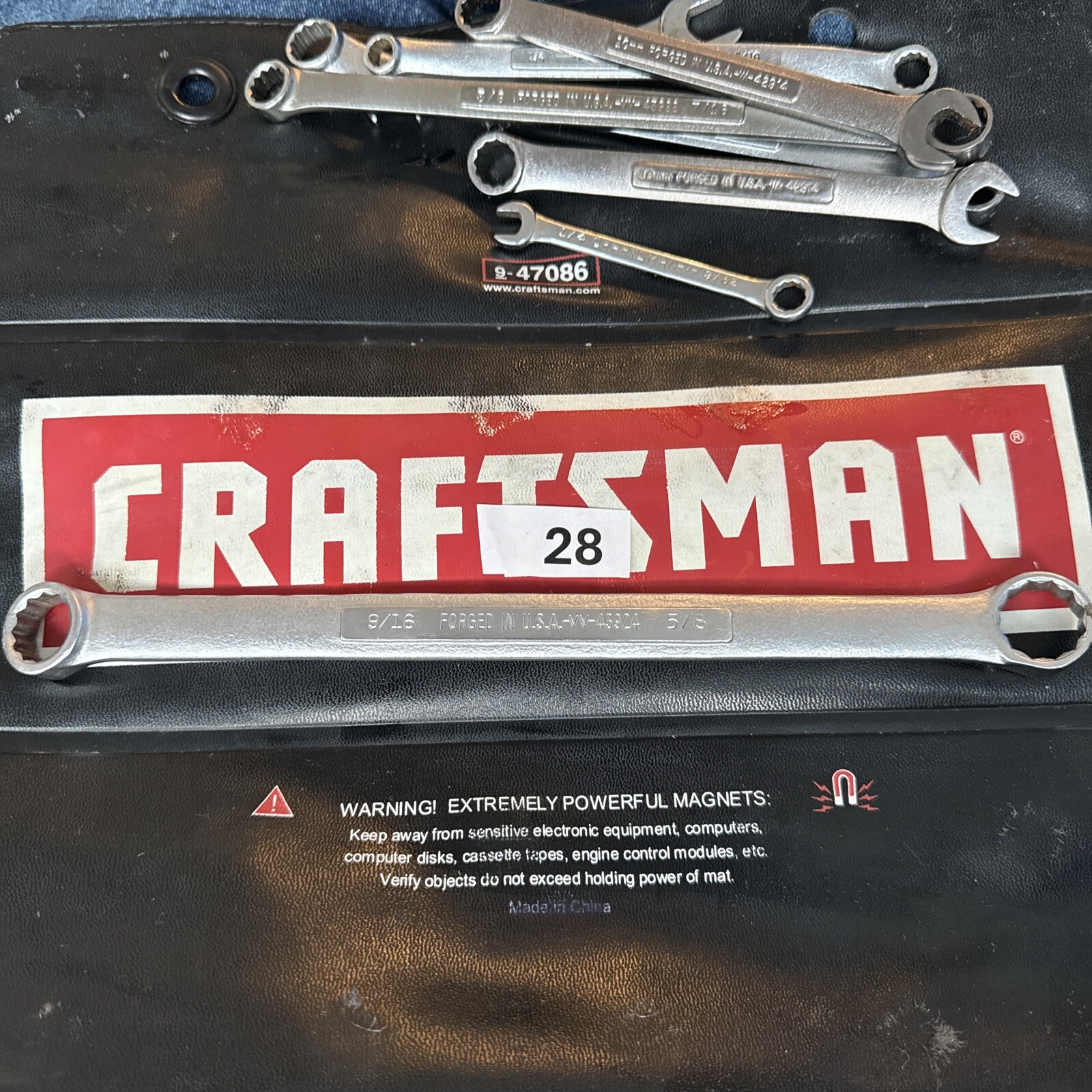 Craftsman 43924 -VV- 9/16in. x 5/8in. Double Box End Wrench USA 9/16″ x 5/8″