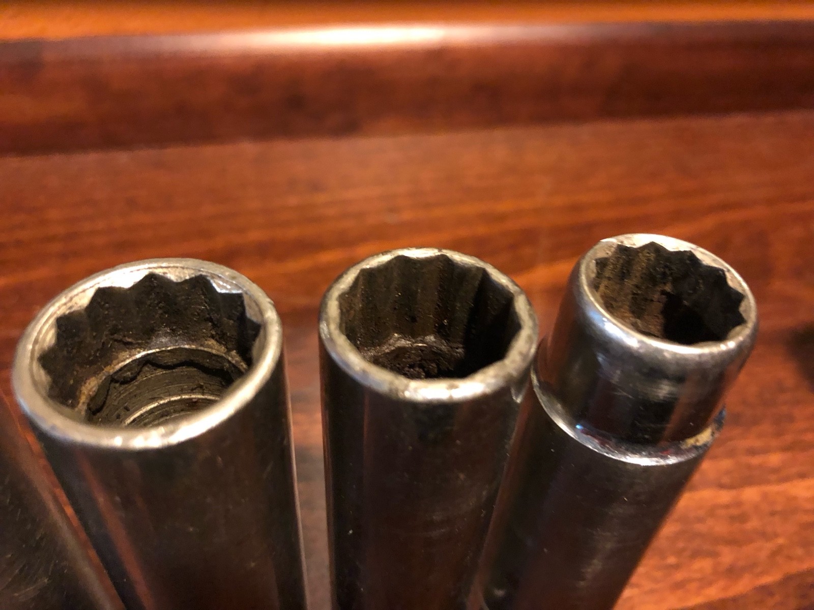 SK S-K Tools Vtg Deep 1/2” Drive 12 Pt Partial Socket Set 9/16” To 7/8” USA