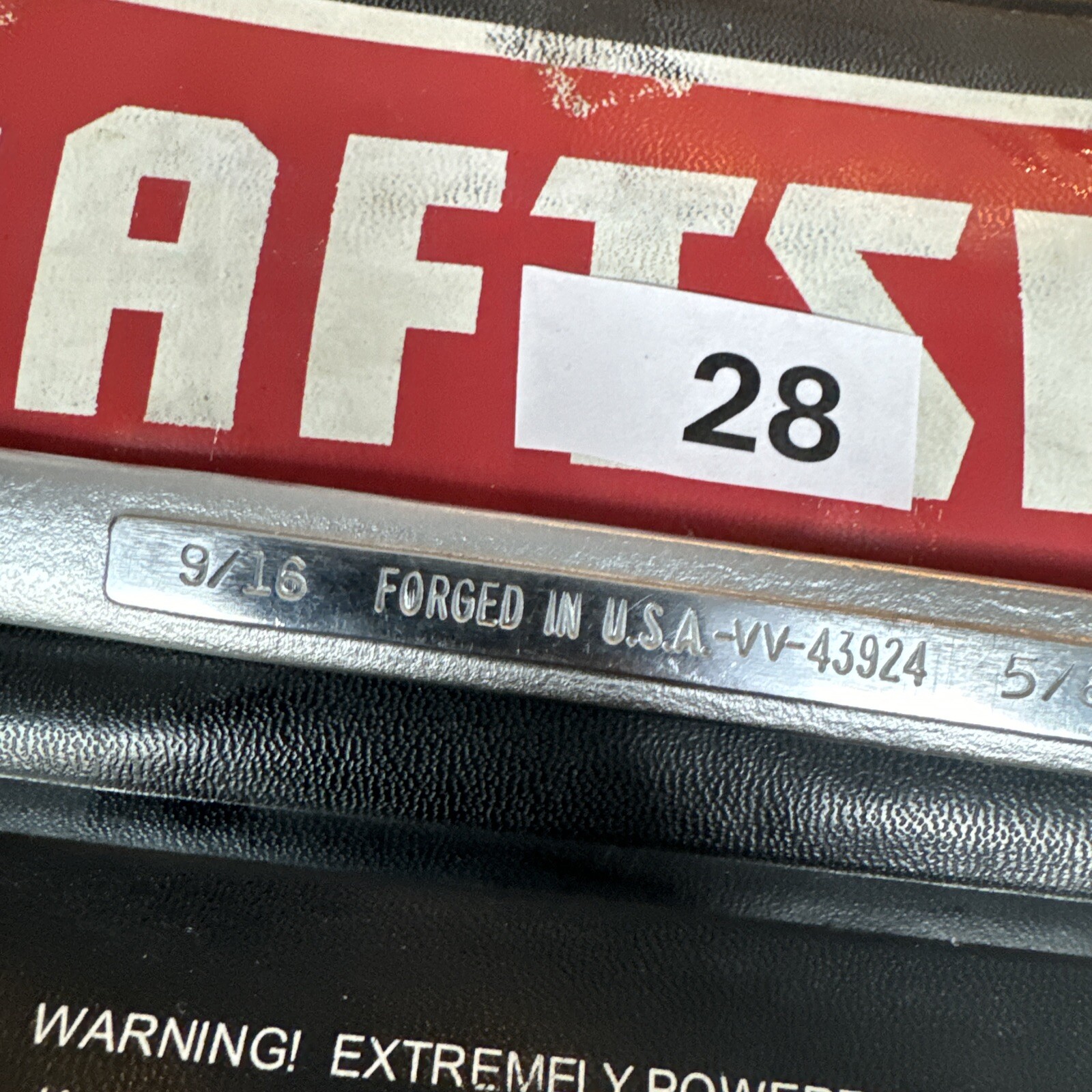 Craftsman 43924 -VV- 9/16in. x 5/8in. Double Box End Wrench USA 9/16″ x 5/8″
